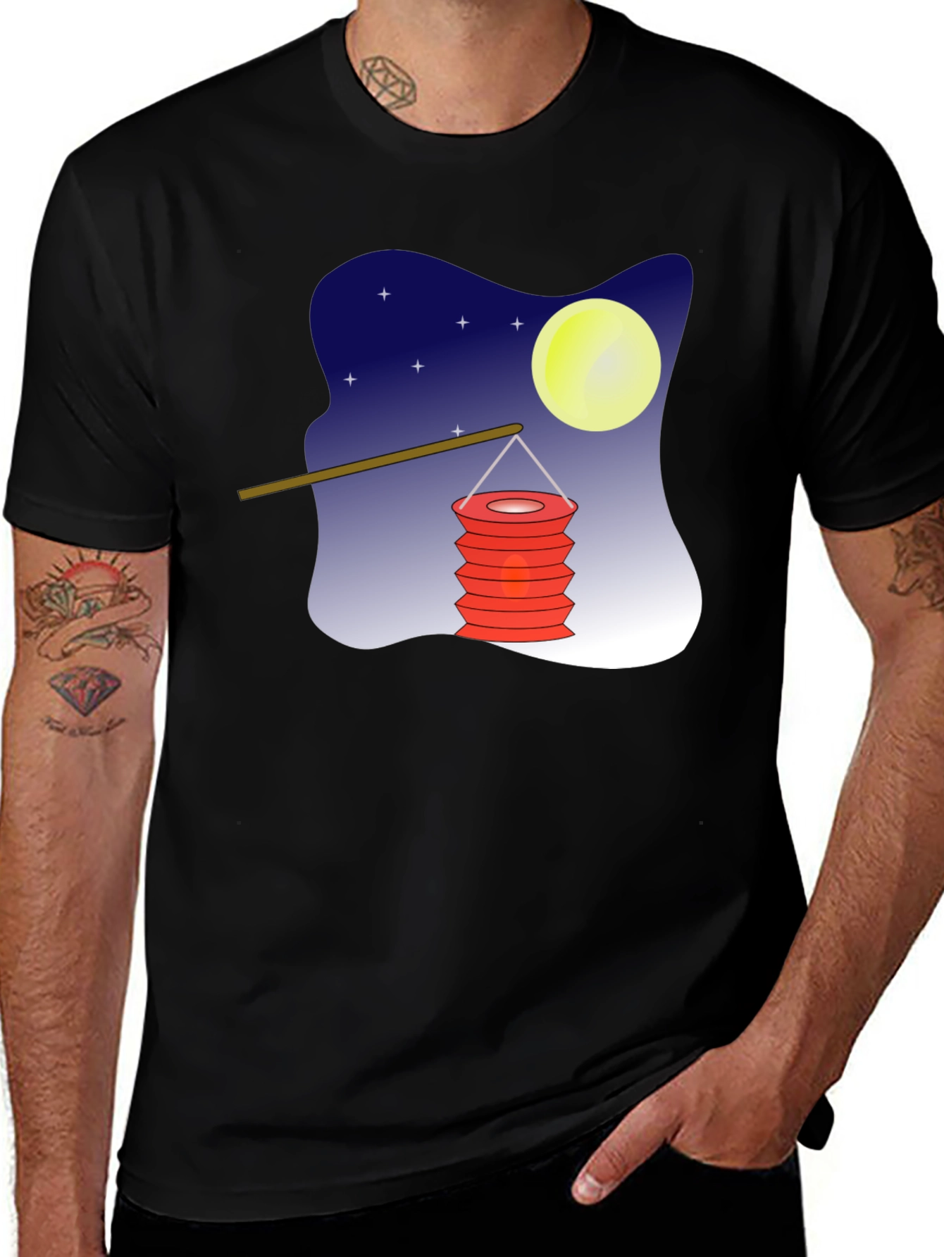 Variant 24 of Lunar Lantern Graphic Tee - Black