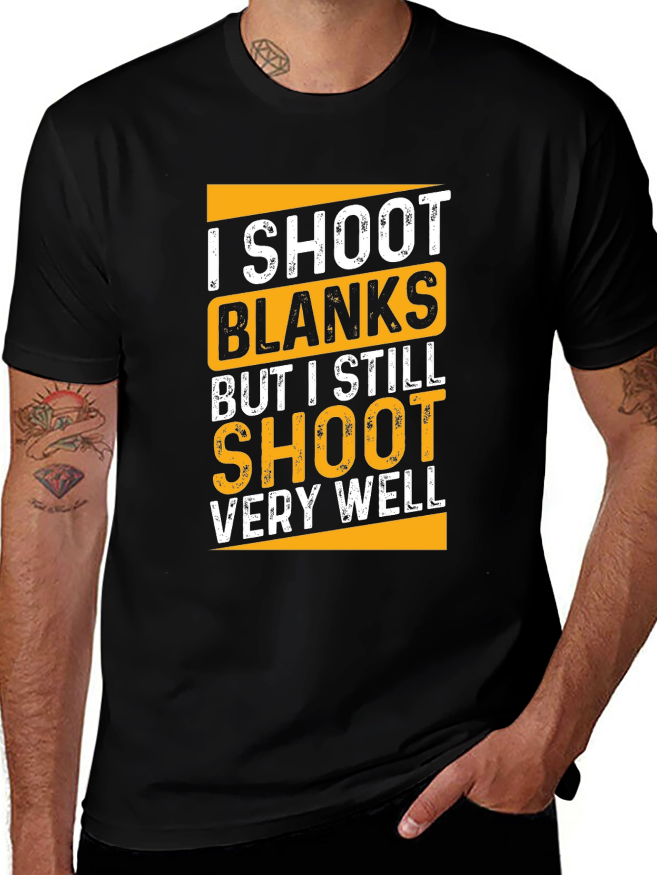 Variant 24 of I Shoot Blanks Funny Graphic Tee
