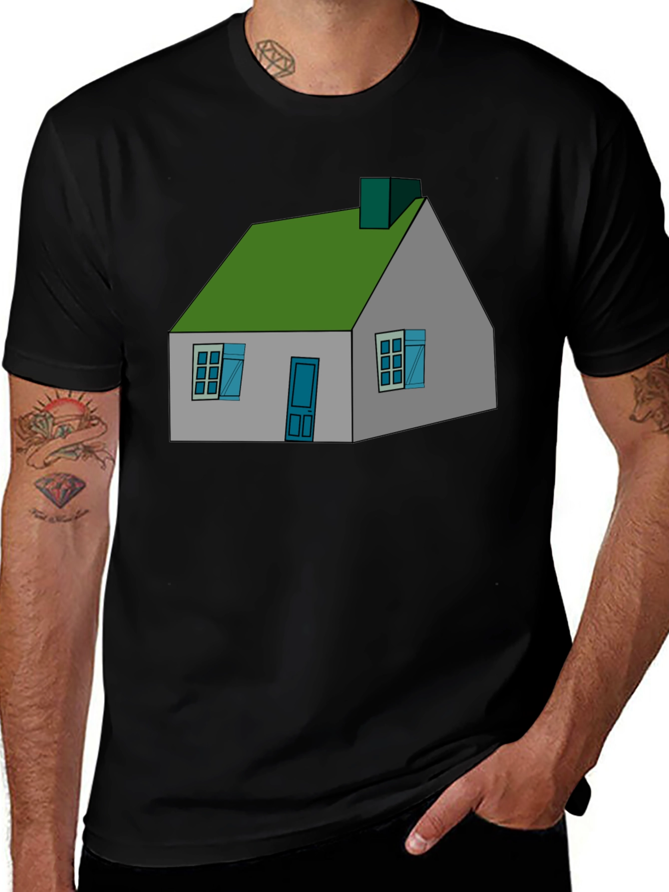 Variant 2 of House Graphic Black T-Shirt