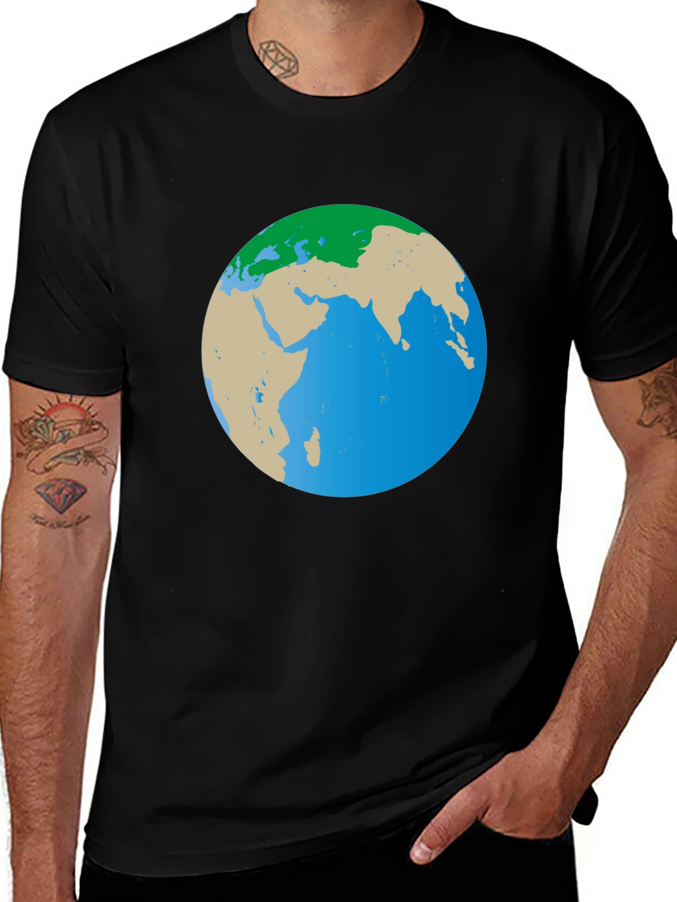 Earth Graphic Black T-Shirt