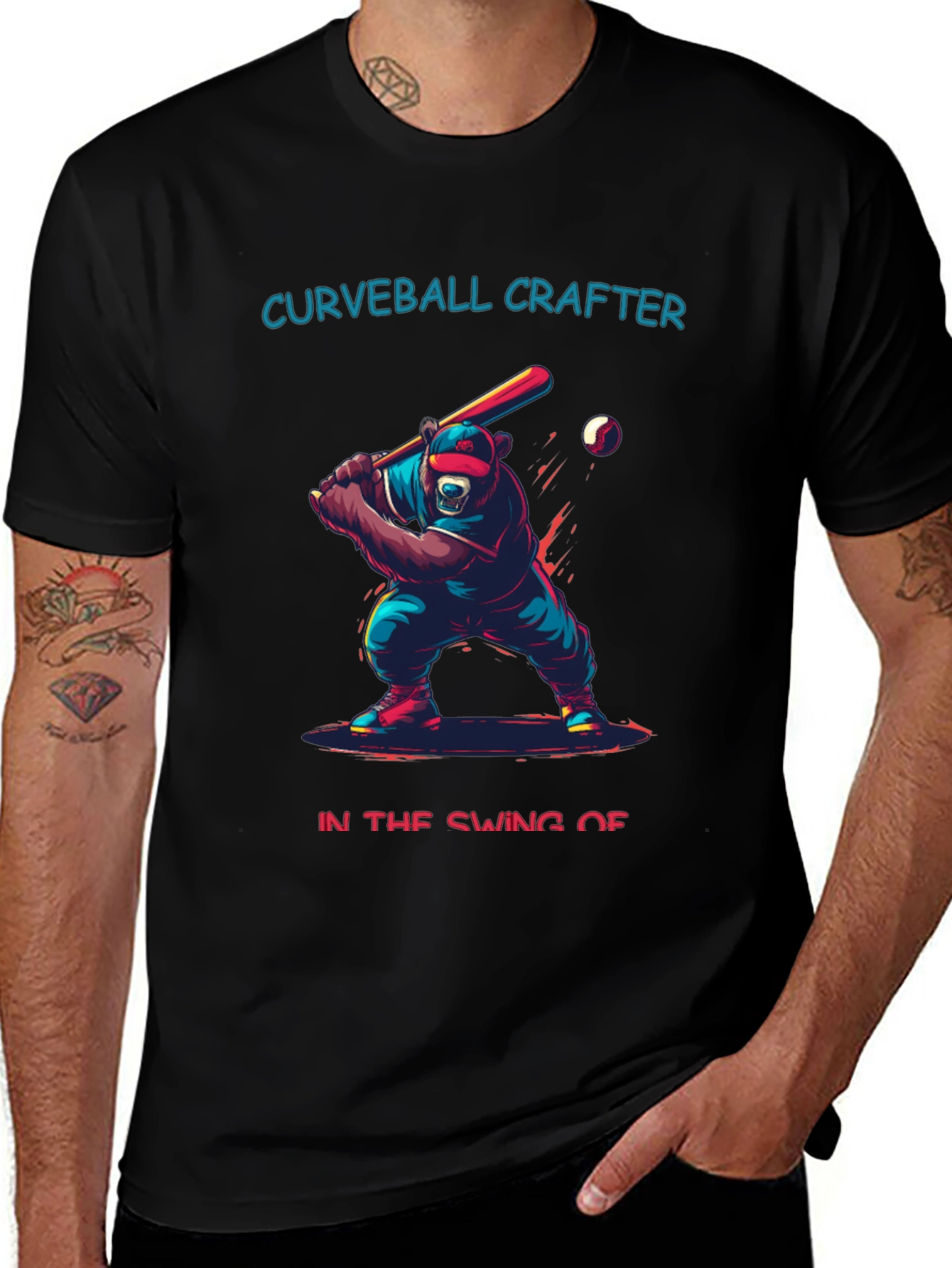 Variant 7 of Curveball Crafter Baseball Bear T-Shirt