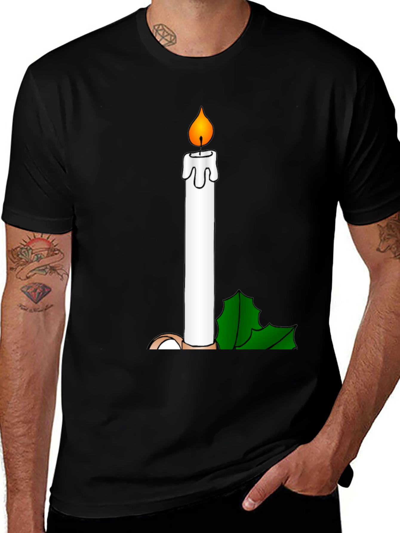 Variant 4 of Candle T-Shirt - Whimsical Holiday Tee