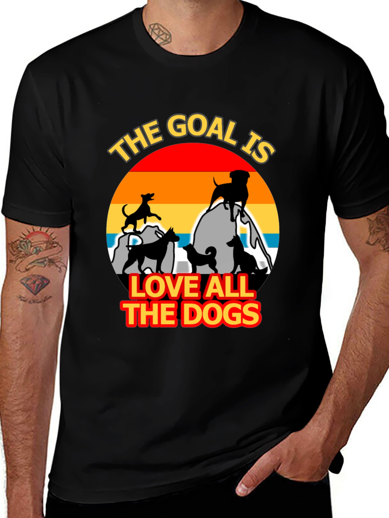 Variant 4 of Dog Lover T-Shirt - The Goal Is Love All The Dogs