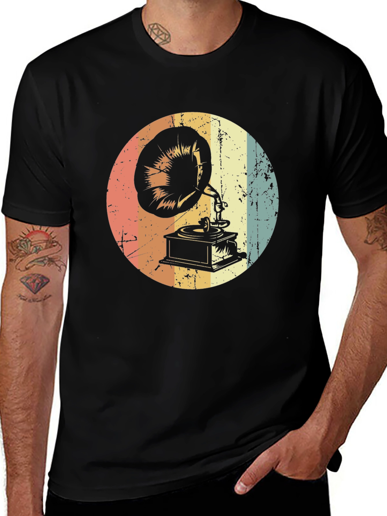 Variant 26 of Vintage Phonograph Graphic Tee - Retro Music Lover Shirt