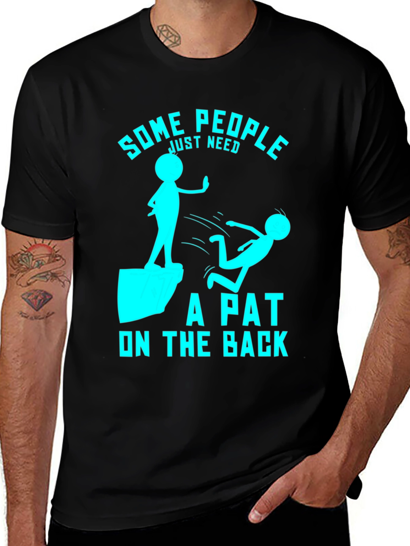 Variant 10 of Funny "Pat On The Back" Graphic T-Shirt
