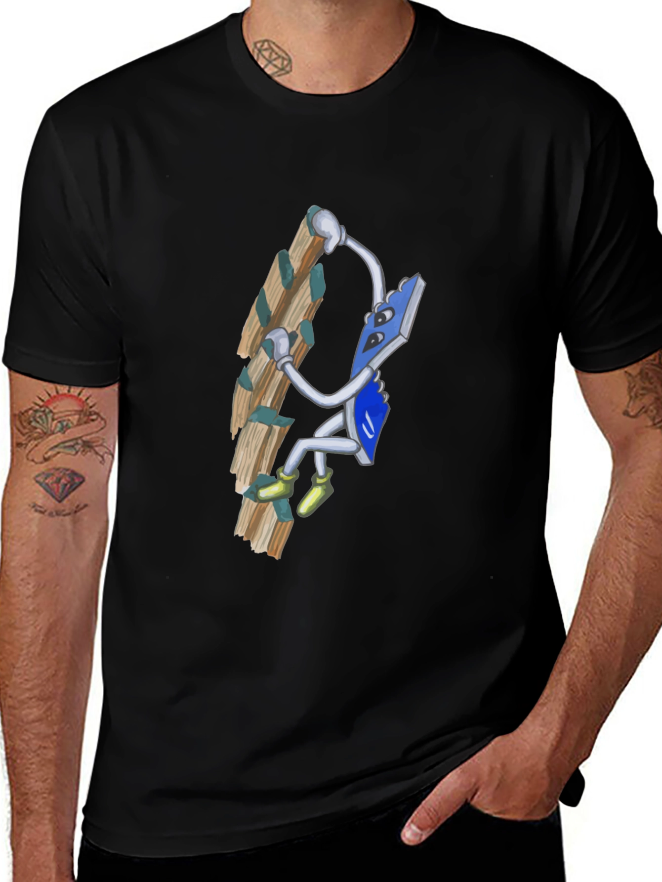 Variant 3 of Bookworm Climbing T-Shirt - Cartoon Style