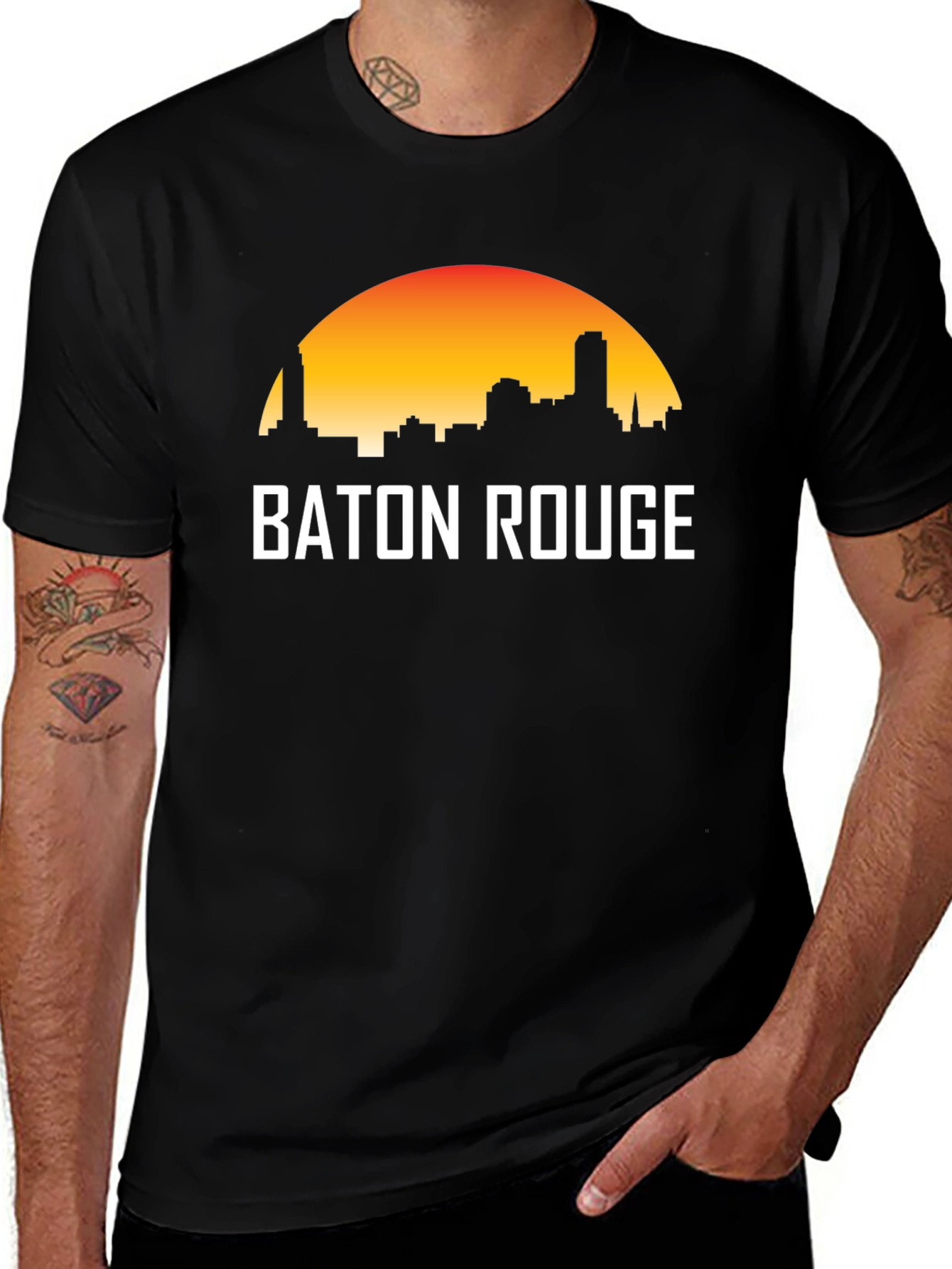 Variant 20 of Baton Rouge Skyline Graphic T-Shirt