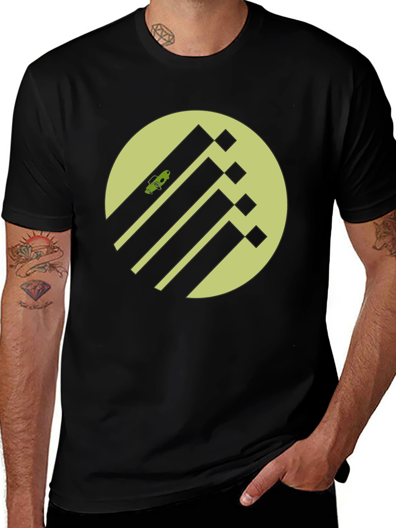 Variant 15 of Abstract Green Car T-Shirt