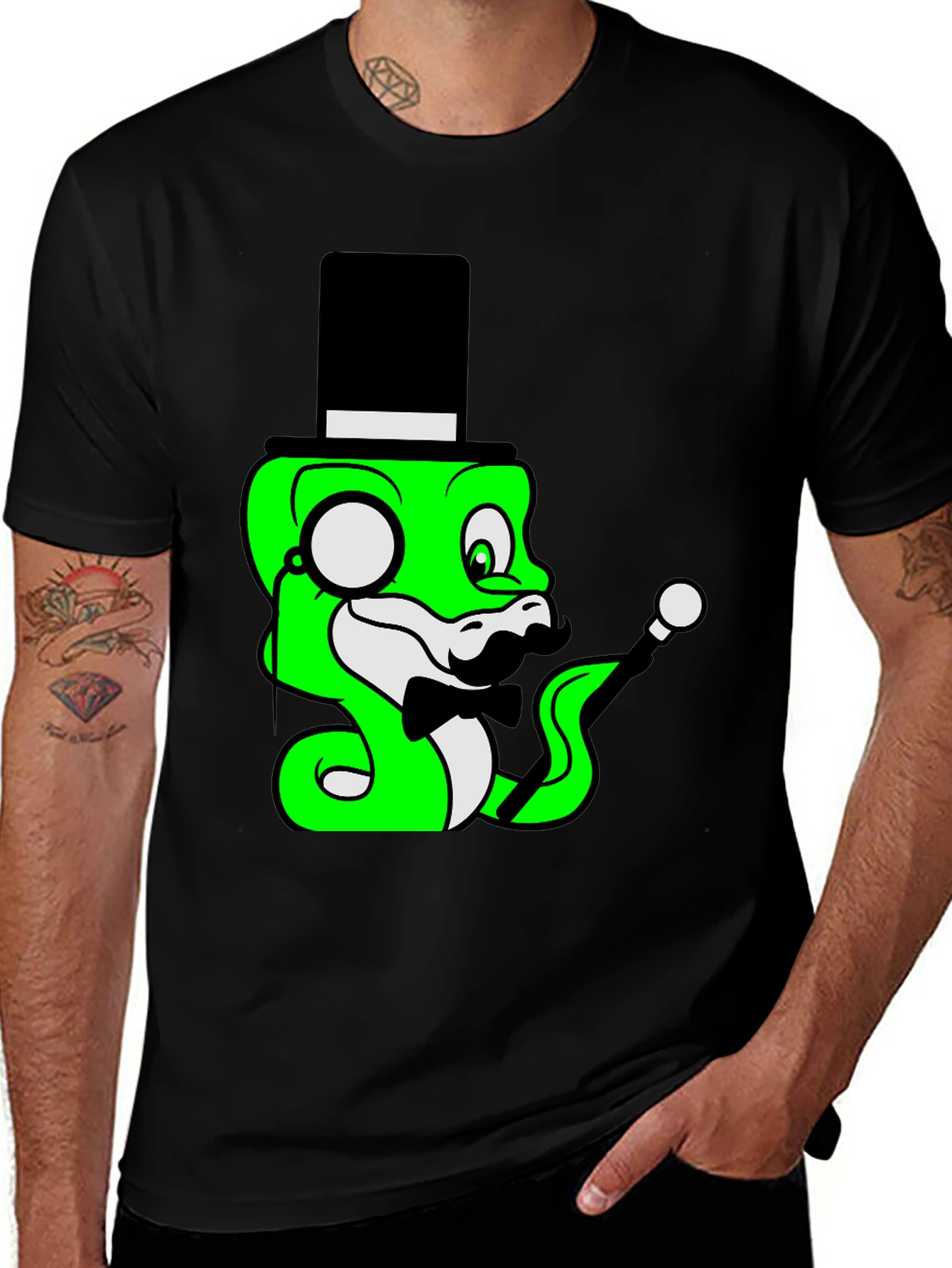 Dapper Snake Tee - Cartoon Style