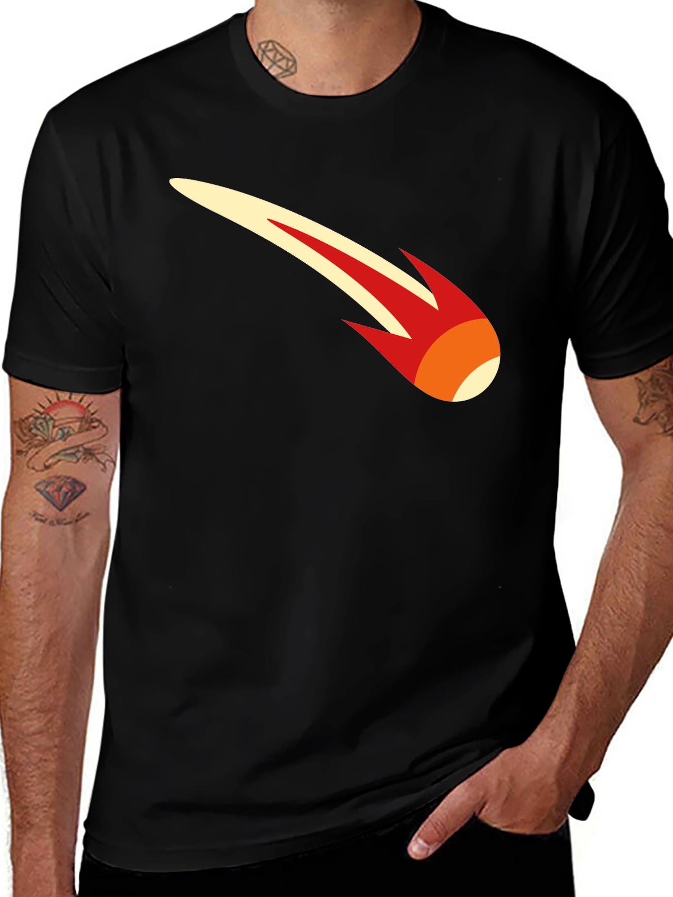 Variant 19 of Retro Comet Graphic T-Shirt - Black