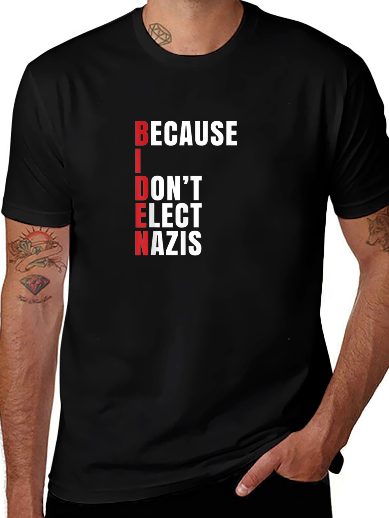 Variant 14 of Biden Because I Don't Elect Nazis Graphic Tee