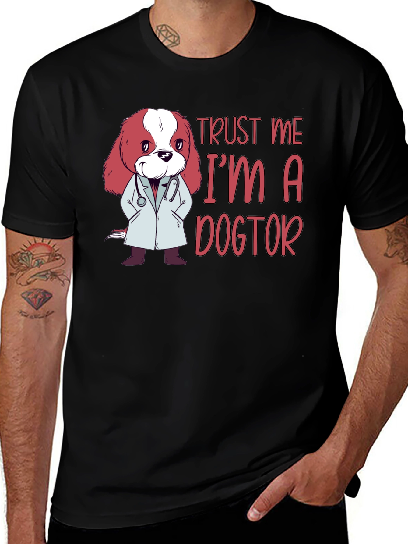 Variant 12 of Trust Me I'm a Dogtor Black T-Shirt