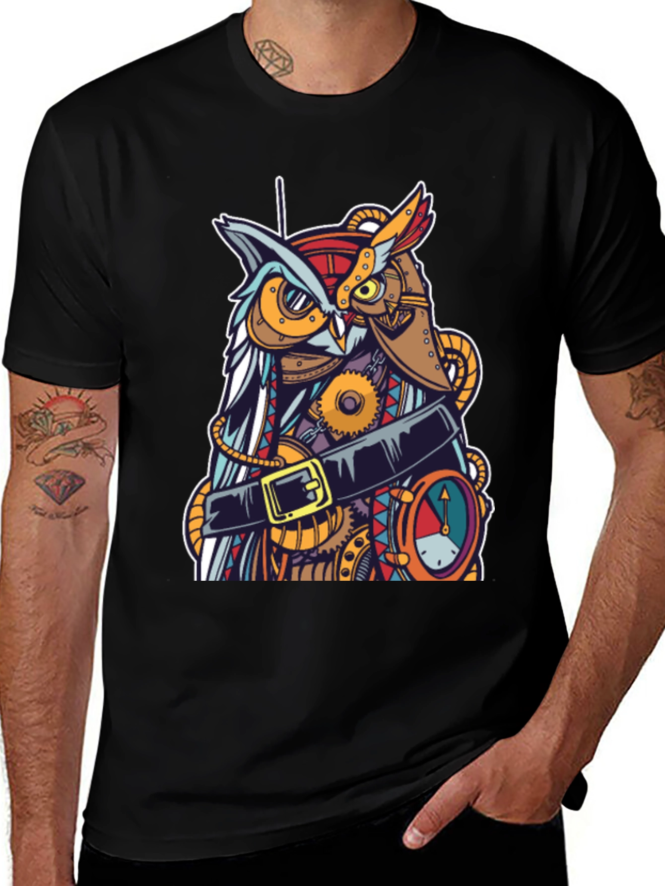 Variant 10 of Steampunk Owl Graphic T-Shirt