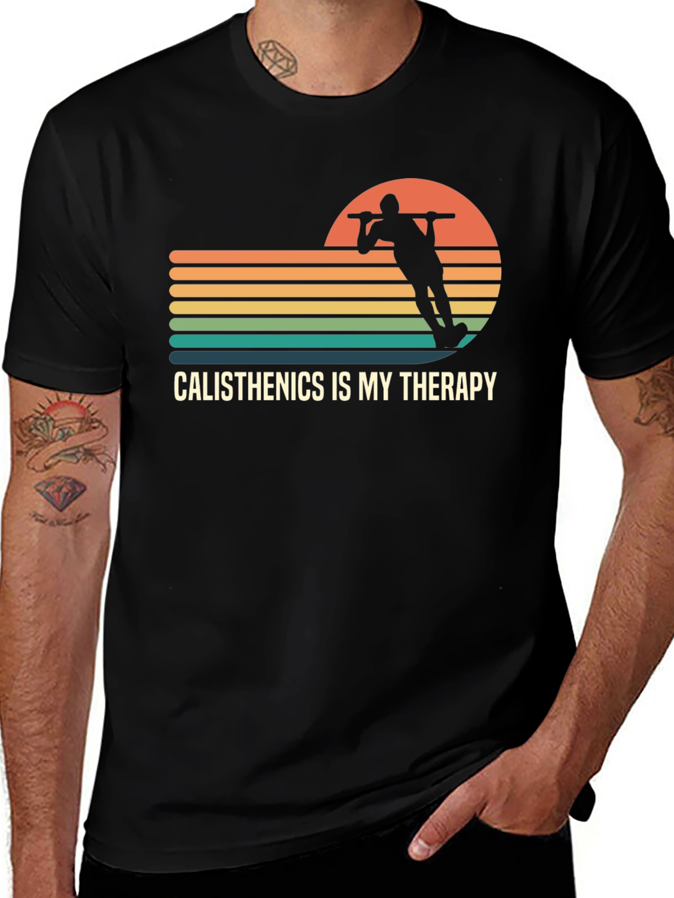 Variant 14 of Calisthenics Therapy T-Shirt - Retro Workout Tee