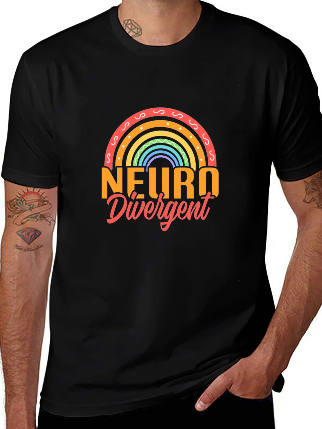 Variant 17 of Neurodivergent Rainbow T-Shirt - Support Neurodiversity!