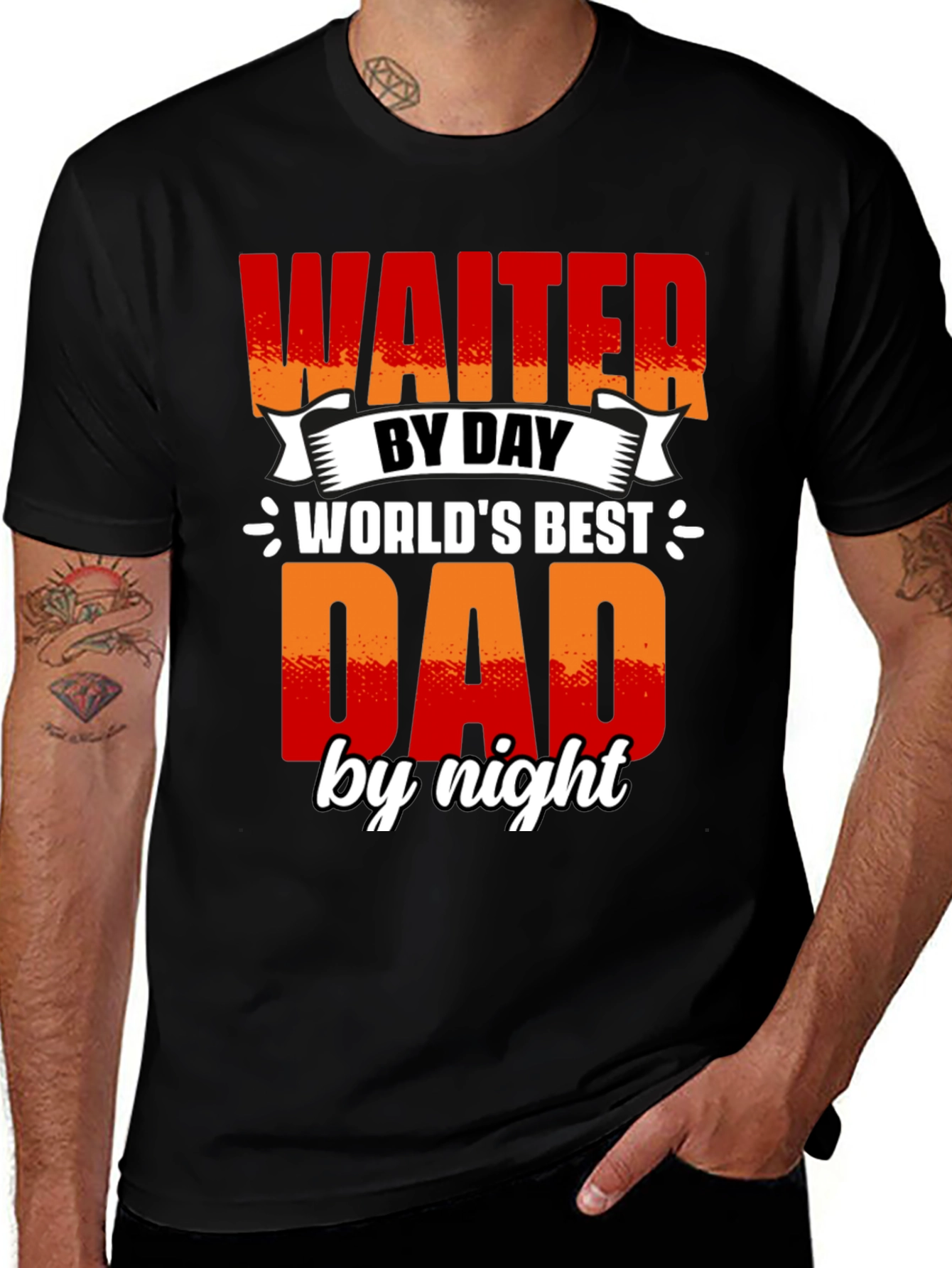 Variant 29 of Waiter Dad T-Shirt - World's Best Dad