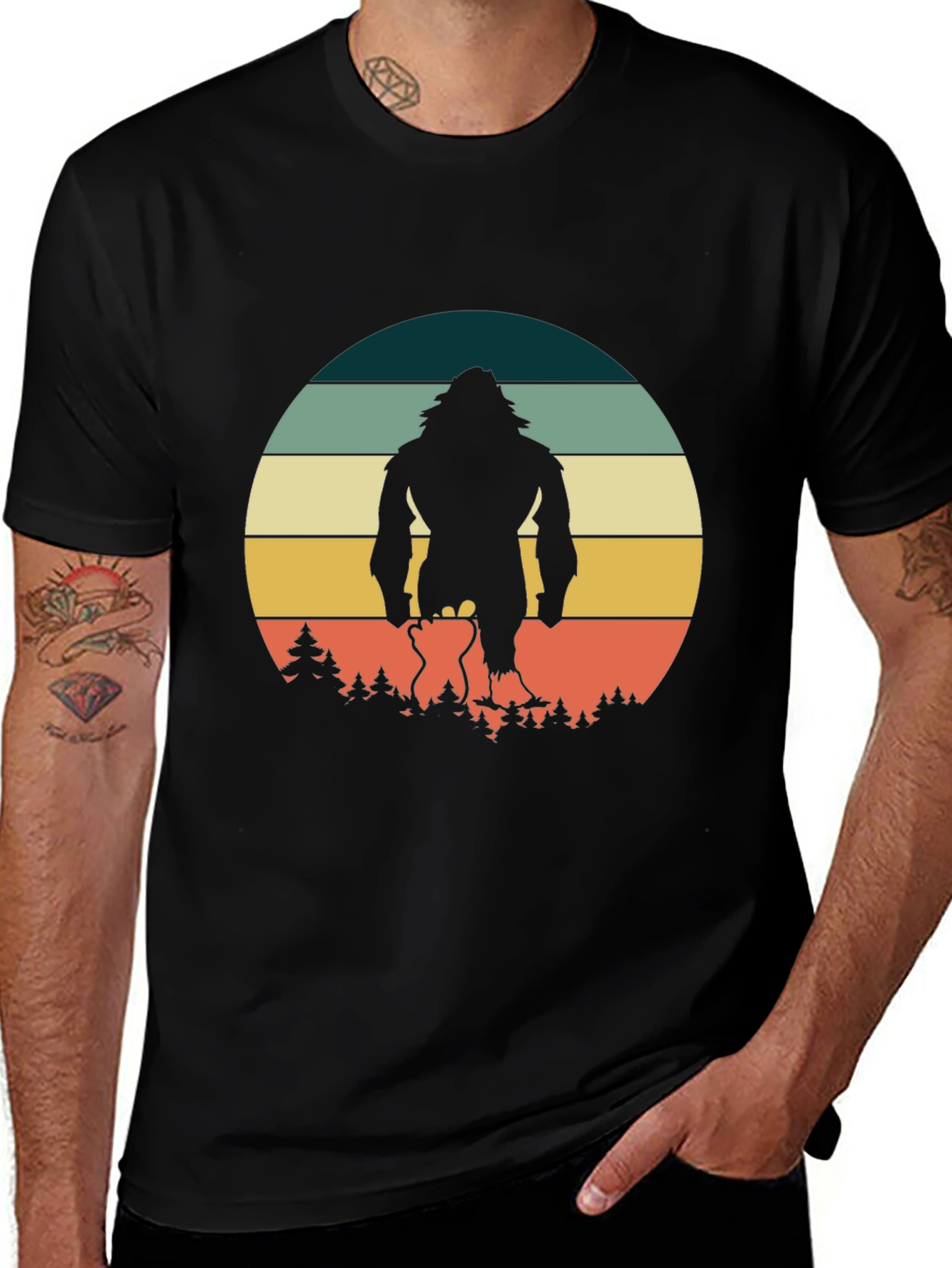 Bigfoot Retro Sunset Graphic Tee