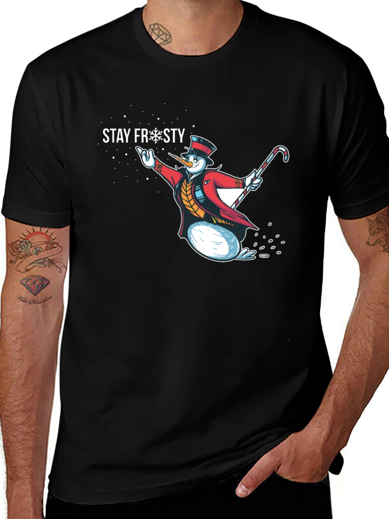 Variant 27 of Stay Frosty Snowman Graphic Tee