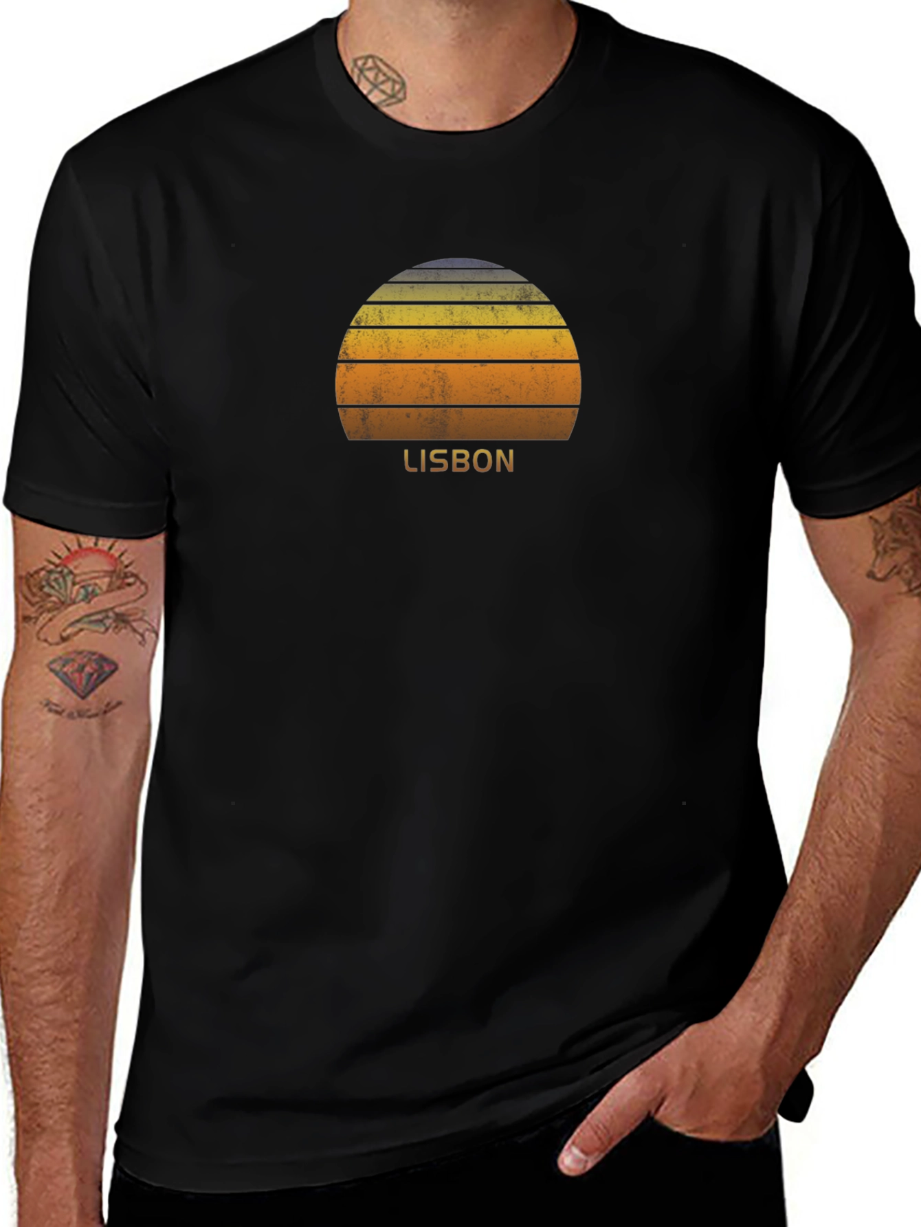 Lisbon Sunset Graphic T-Shirt - Vintage Style