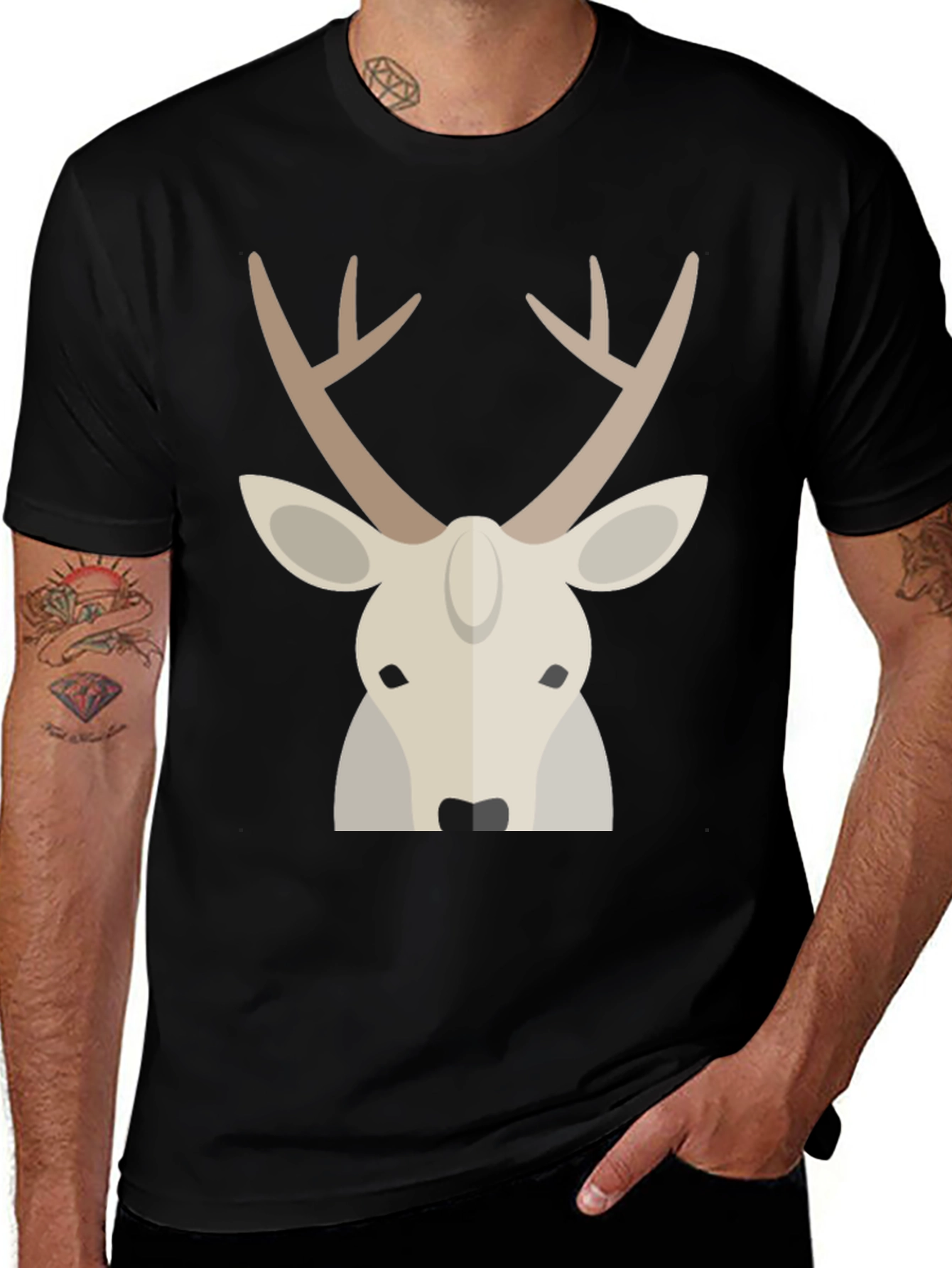 Variant 22 of Deer Graphic Tee - Stylish & Unique Men's Shirt