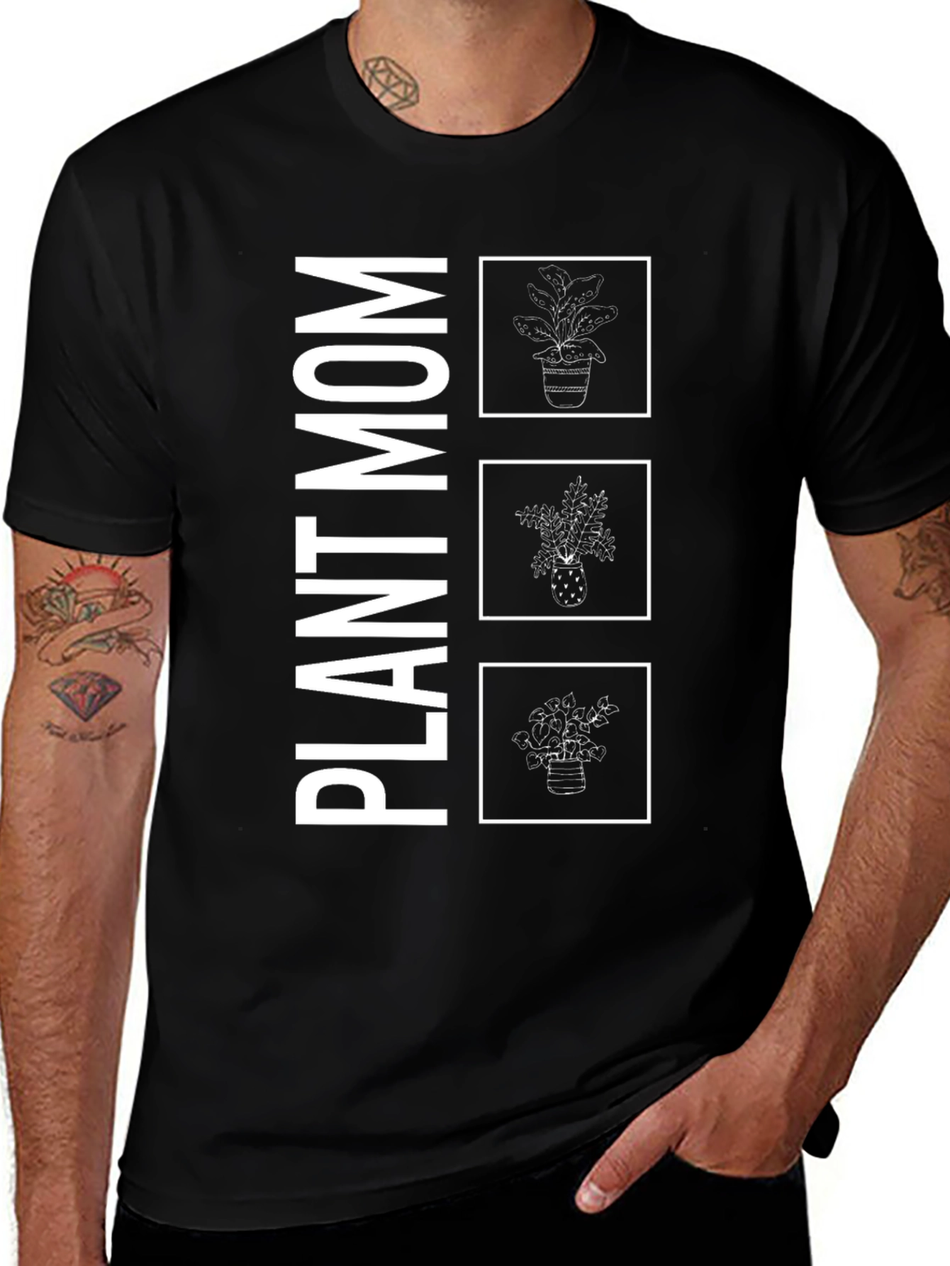 Plant Mom Graphic Tee - Black Cotton Shirt