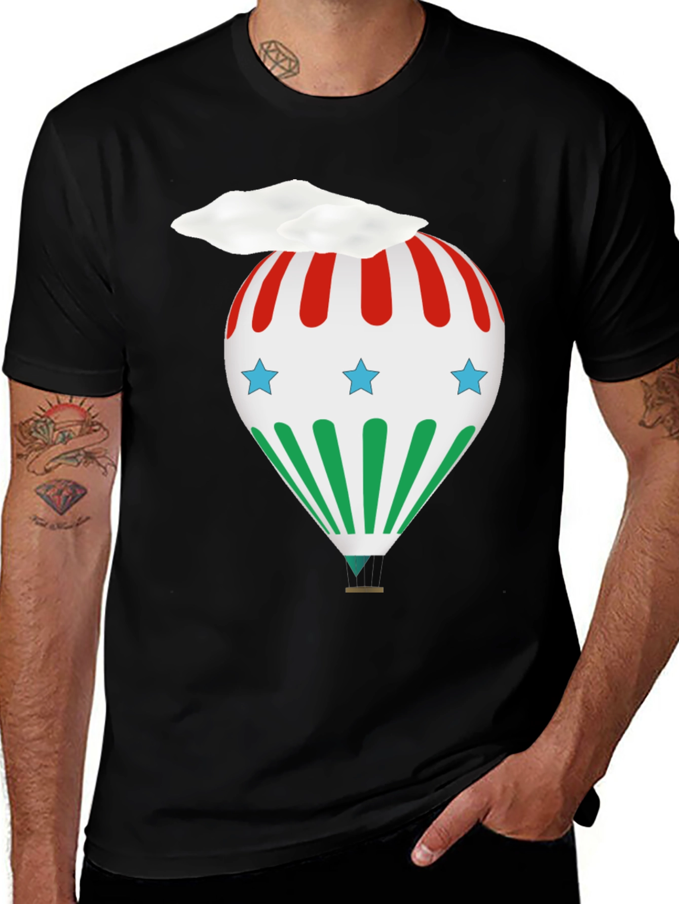 Striped Hot Air Balloon T-Shirt