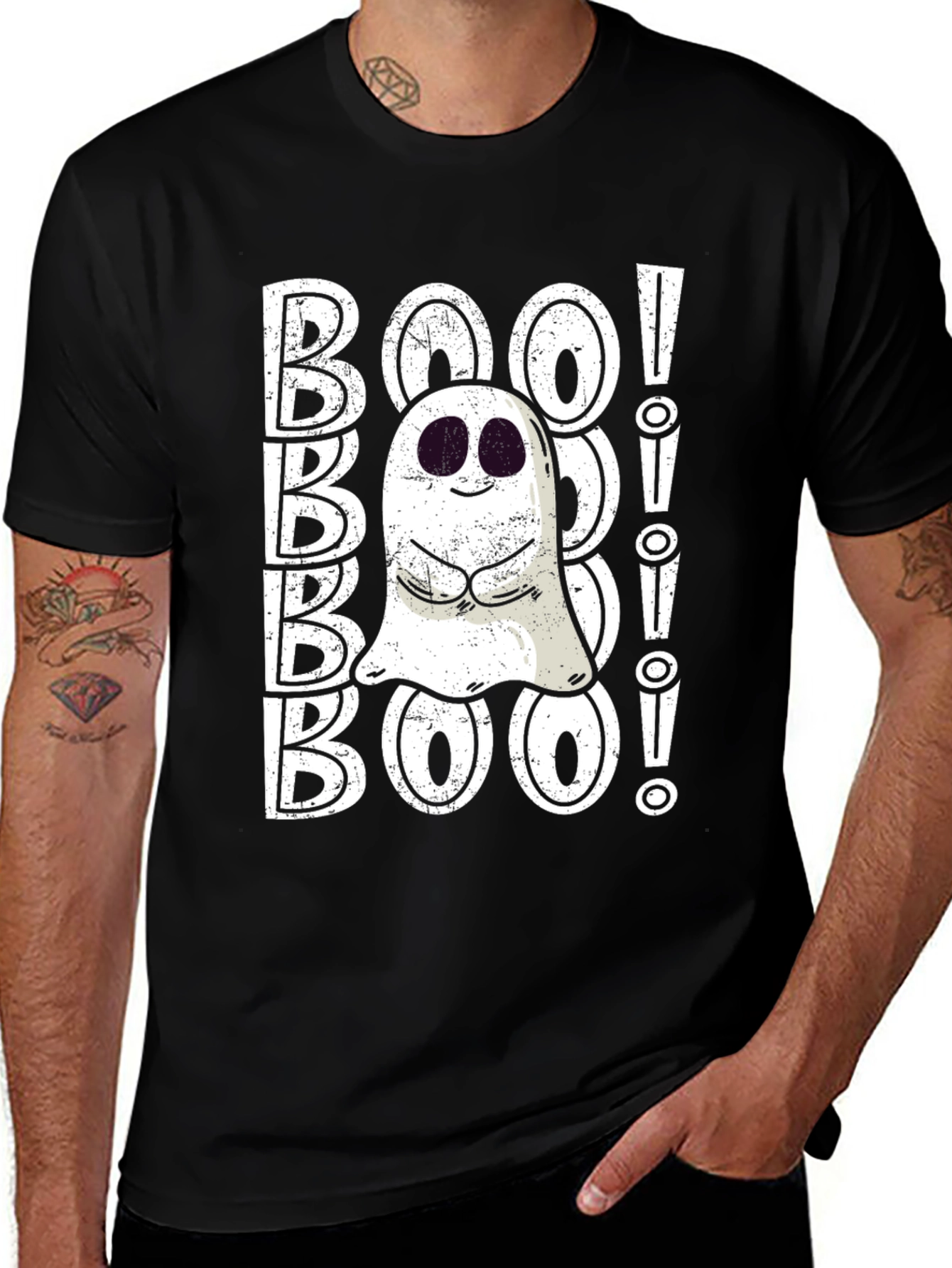 Variant 12 of Boo! Ghost Graphic T-Shirt - Halloween Tee