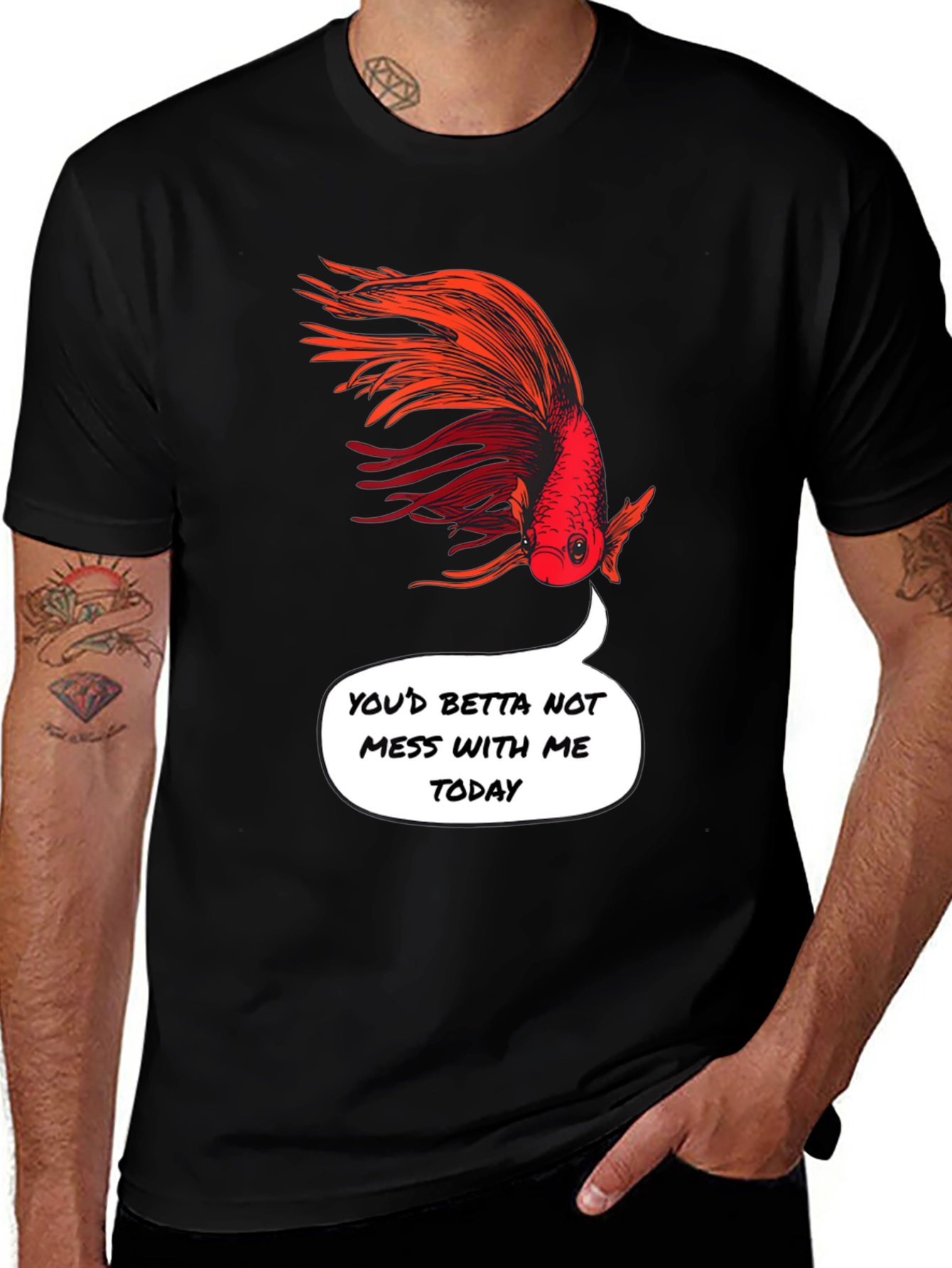 Variant 14 of Betta Fish Graphic Tee - Don't Mess Today!