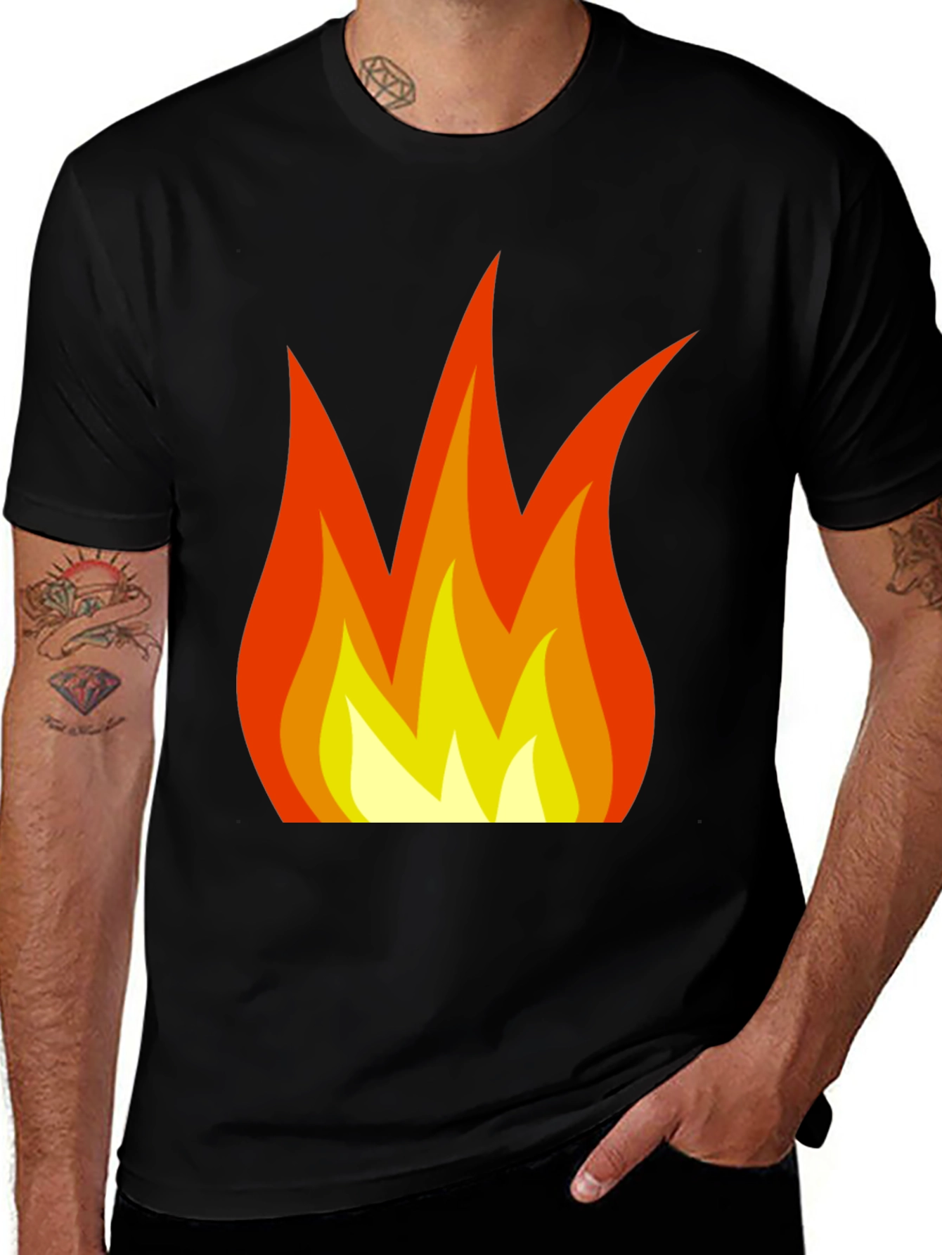 Variant 14 of Flame Graphic Black T-Shirt