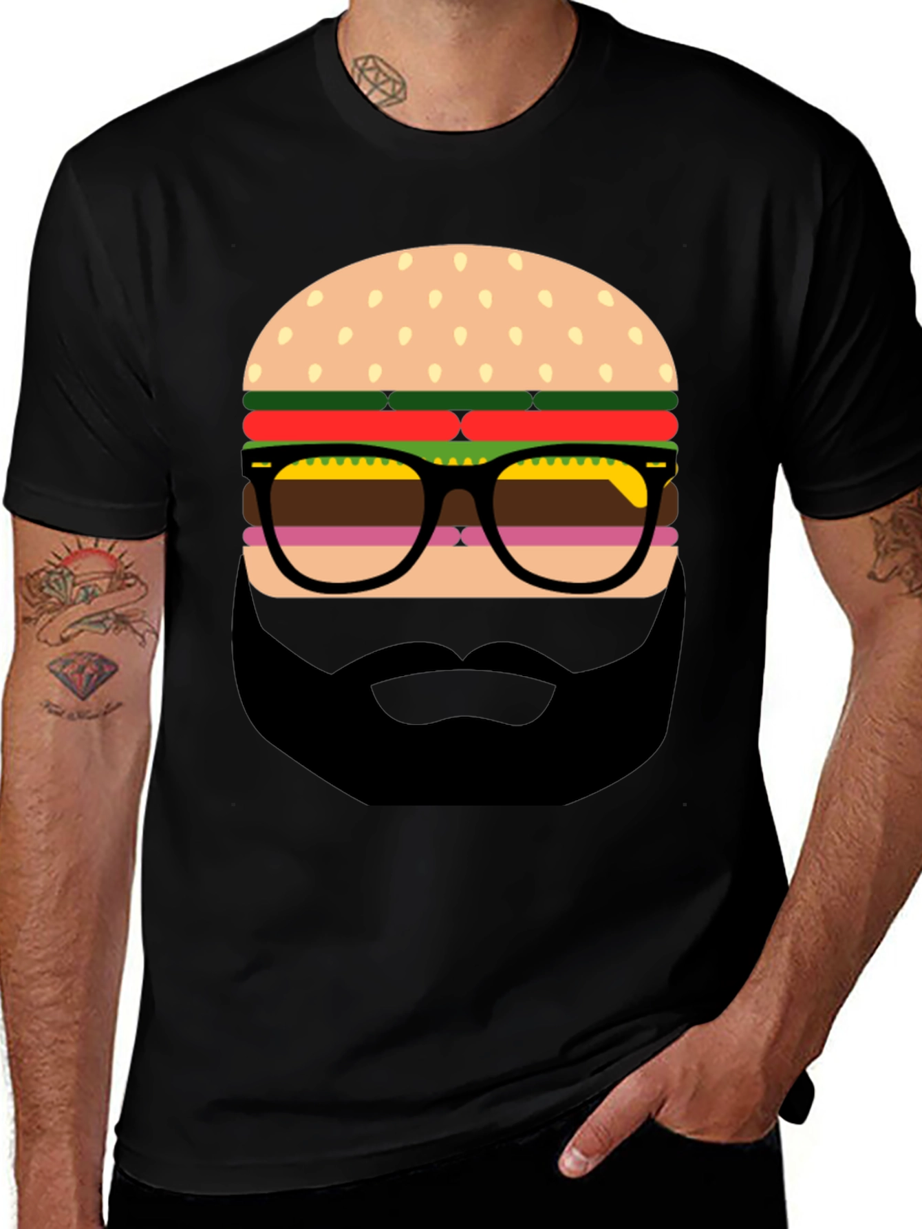 Burger Beard Graphic T-Shirt