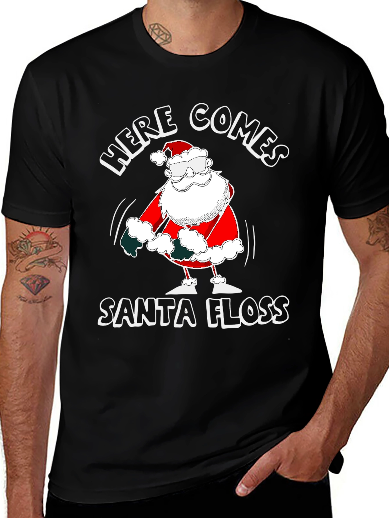 Here Comes Santa Floss Funny Christmas T-Shirt