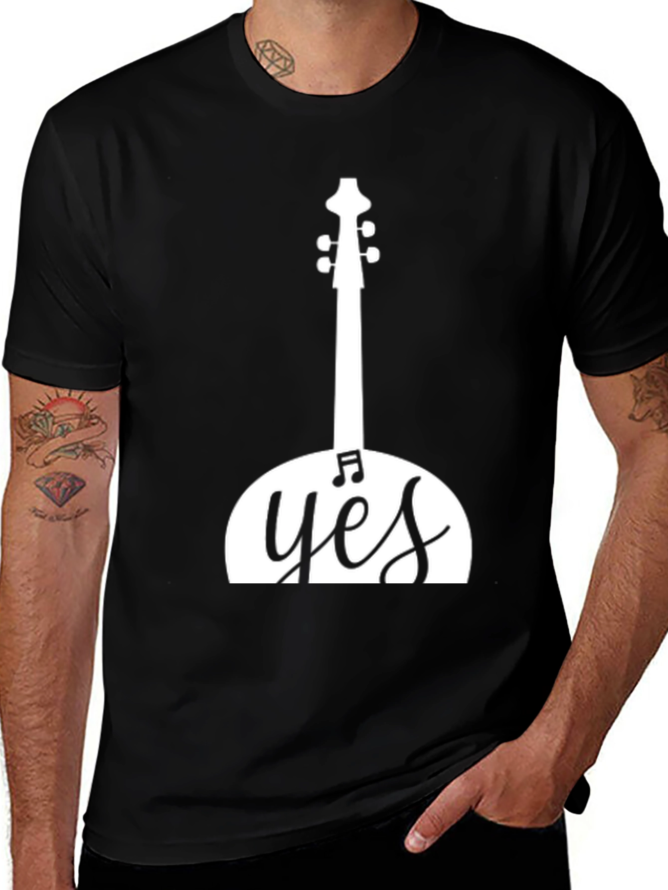 Variant 19 of Musical 'Yes' T-Shirt - Black