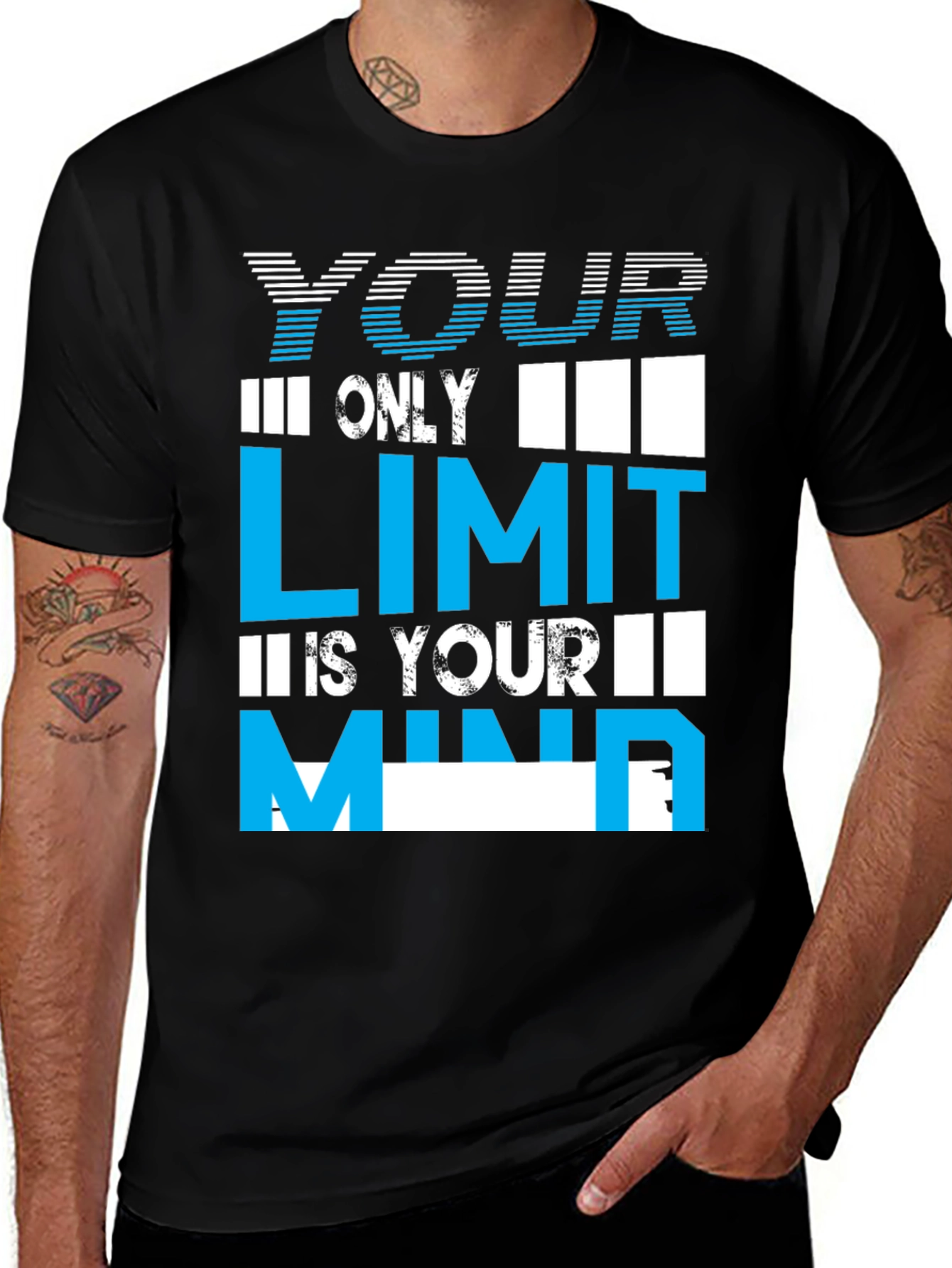 Variant 20 of Motivational Graphic Tee - Your Only Limit Is Your Mind