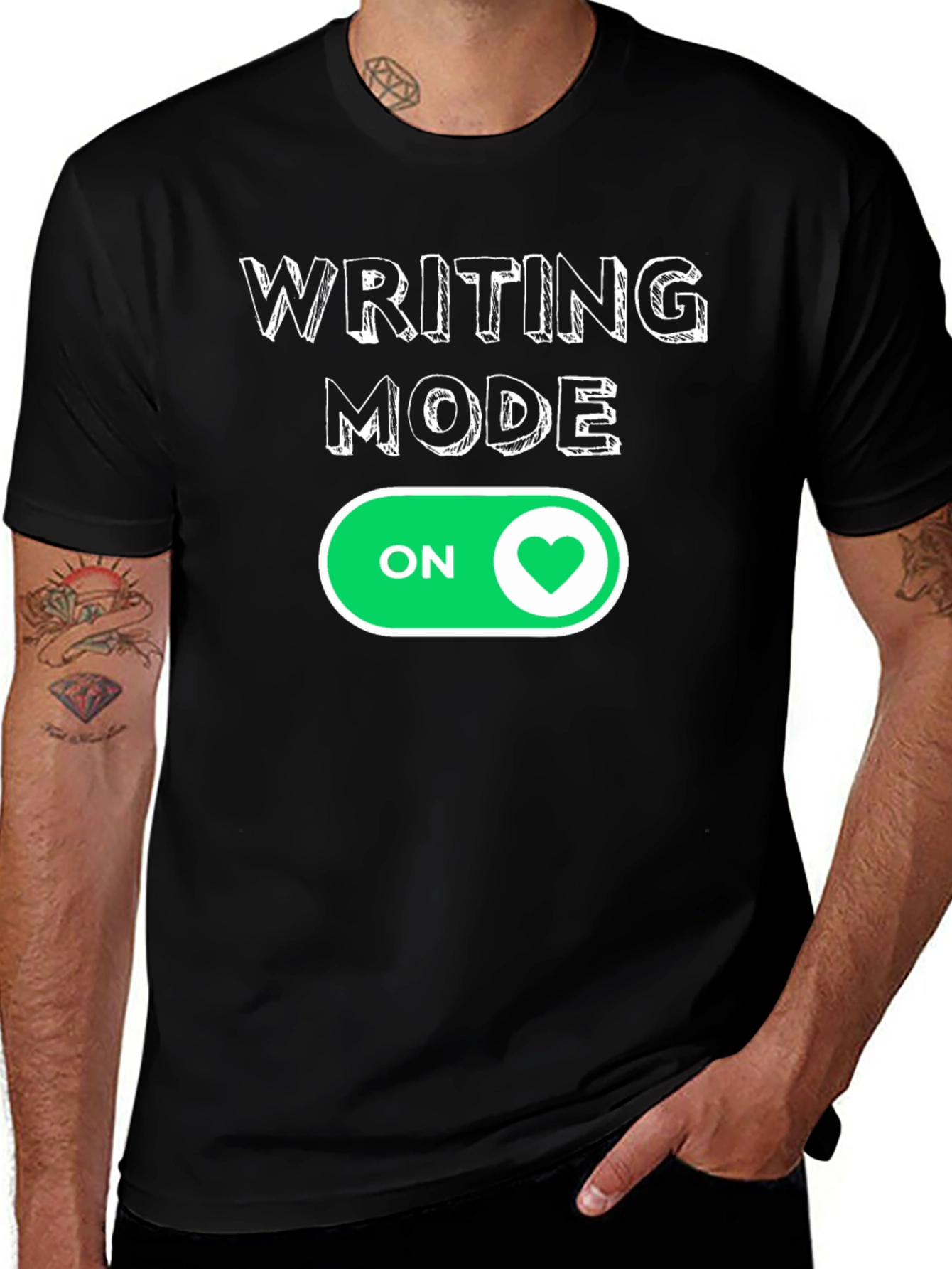 Variant 21 of Writing Mode ON Heart T-Shirt