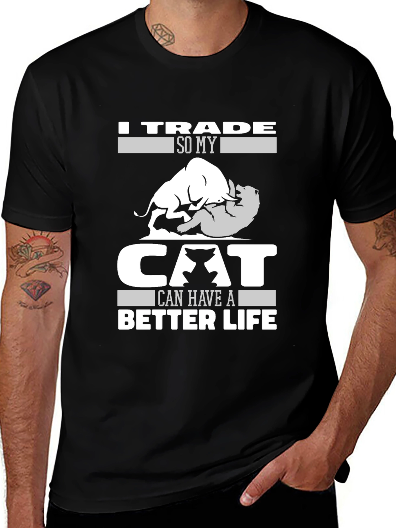 Variant 27 of Trader Cat Lover Humor Graphic Tee