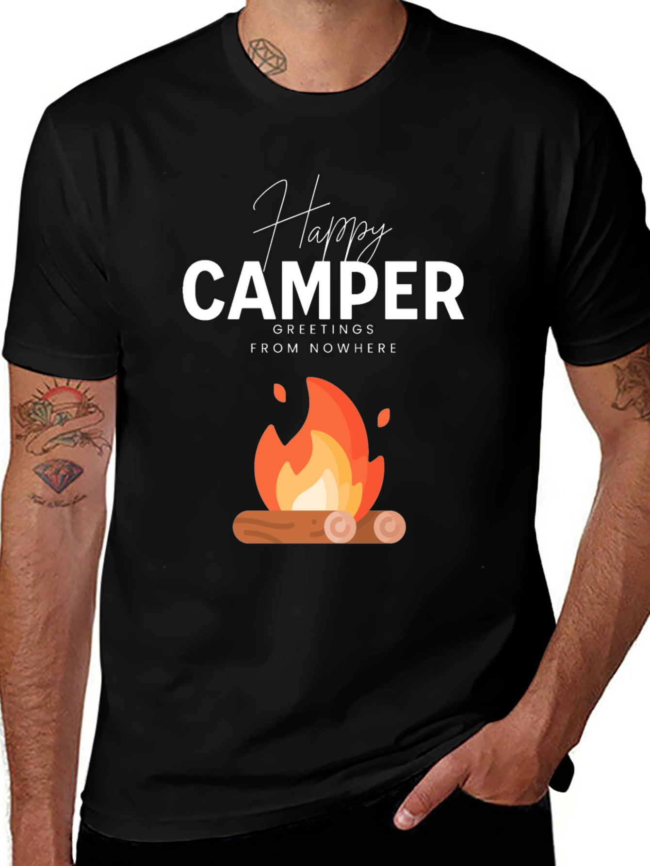 Variant 12 of Happy Camper Graphic Tee - Camping Lover's Shirt