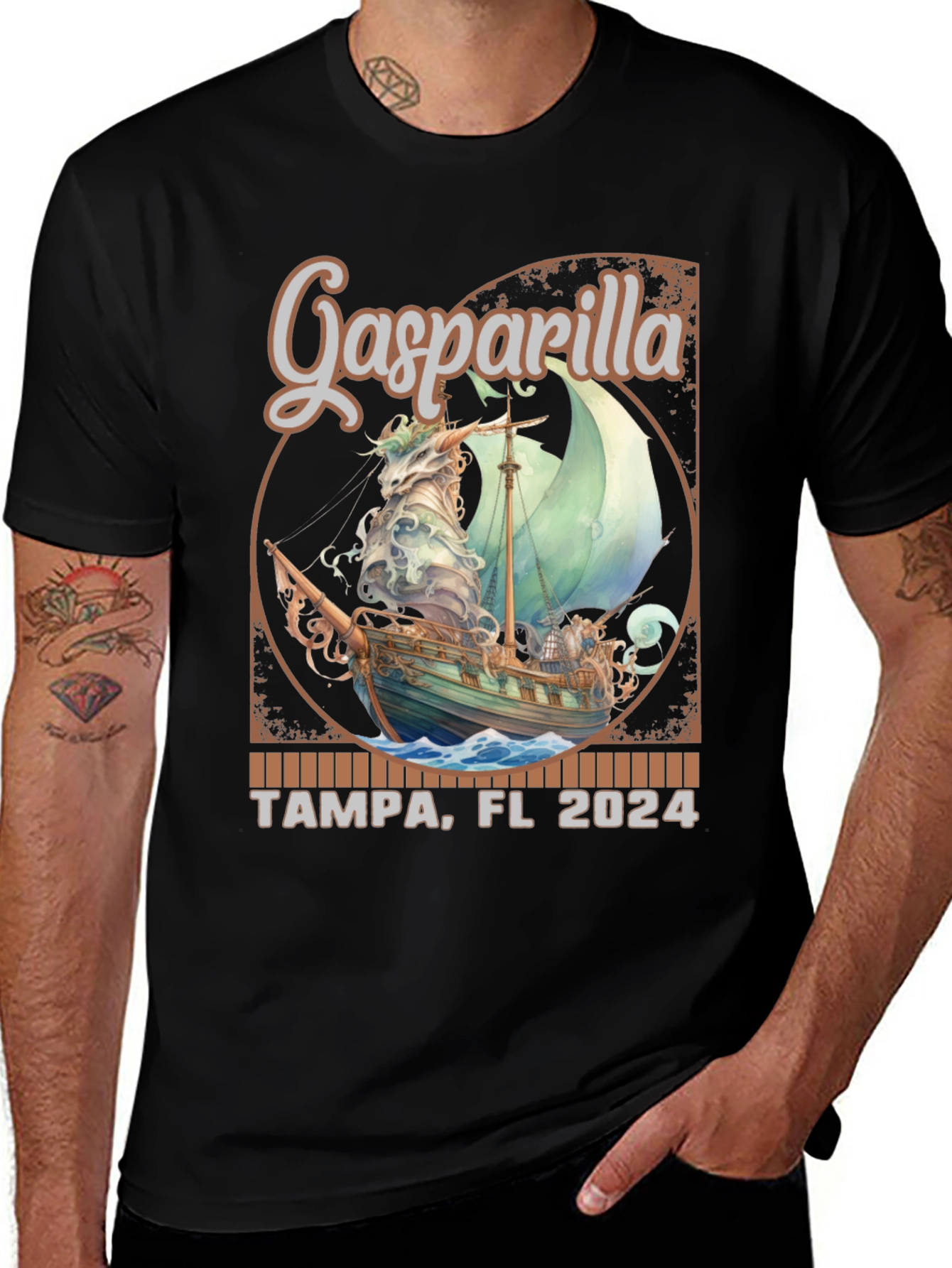Gasparilla Tampa FL 2024 Pirate Ship T-Shirt