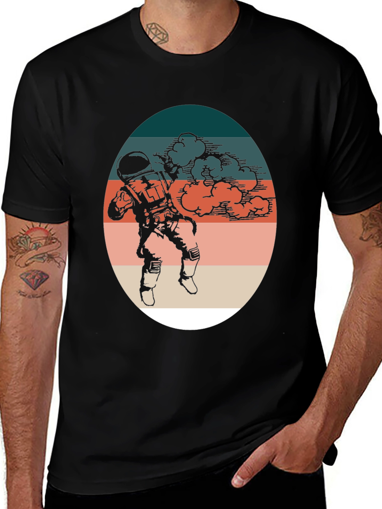Variant 14 of Retro Astronaut T-Shirt - Cool Space Design