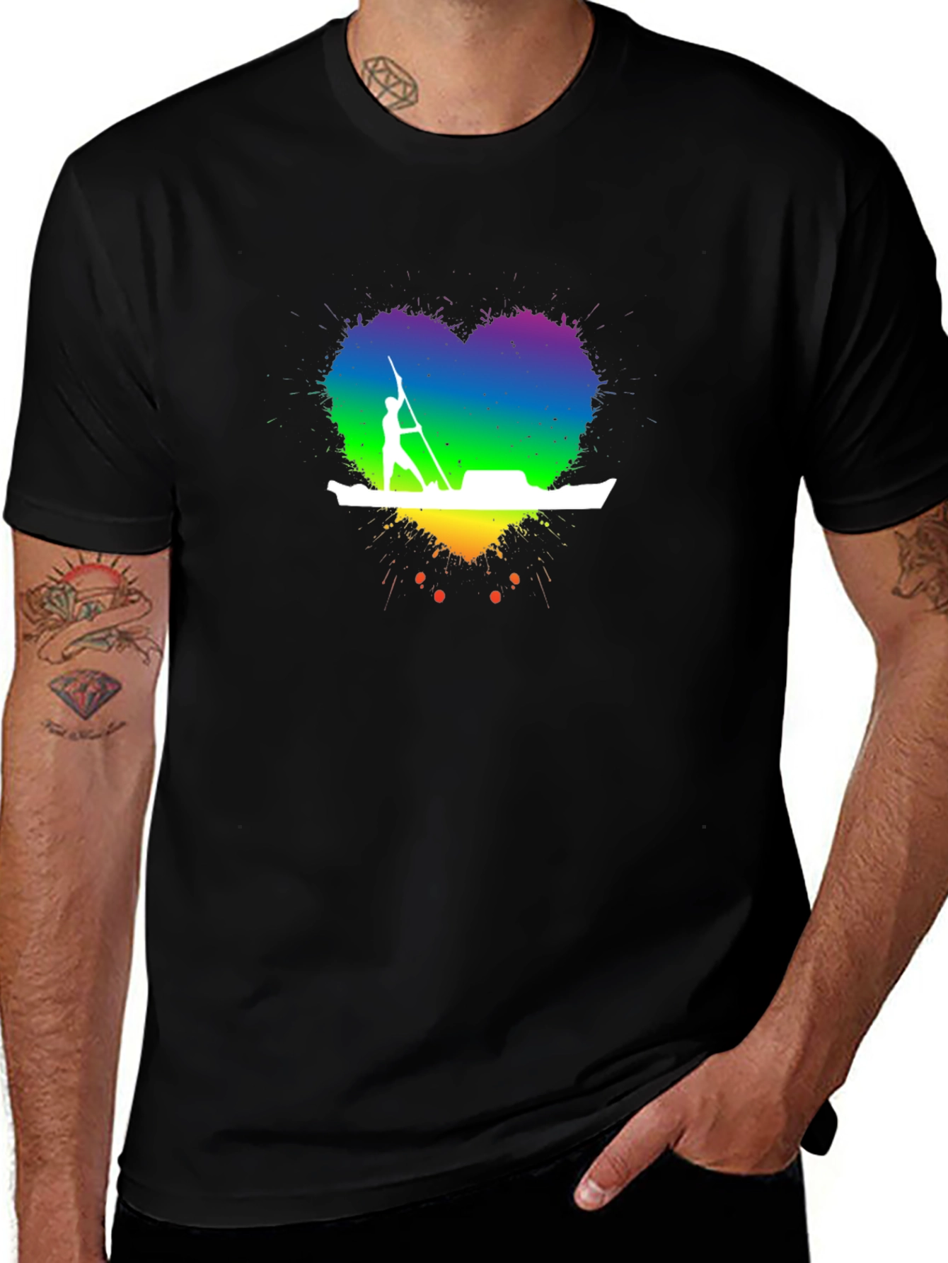 Variant 20 of Rainbow Heart LGBTQ+ Gondola T-Shirt
