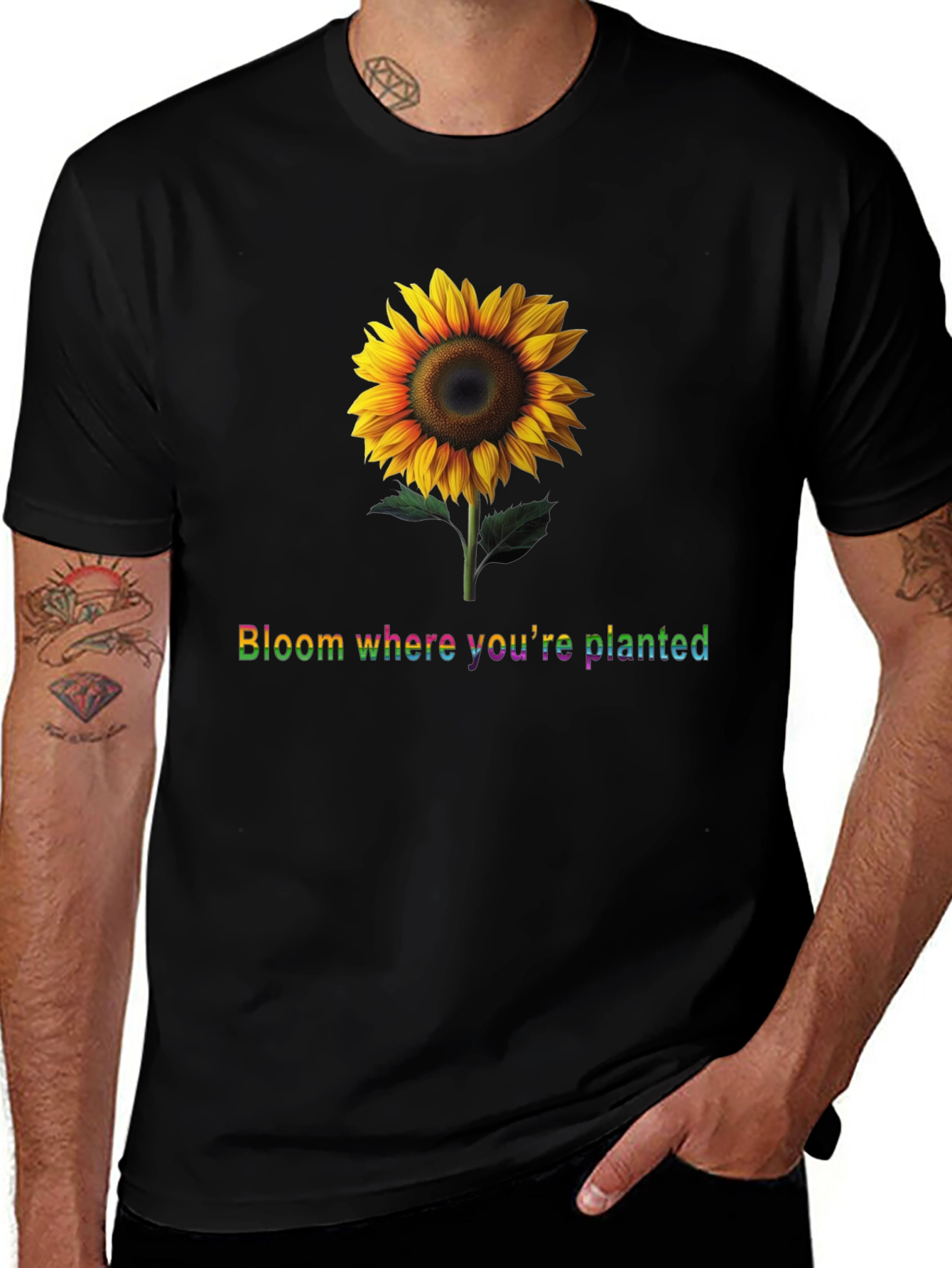 Variant 25 of Sunflower Bloom Black T-Shirt