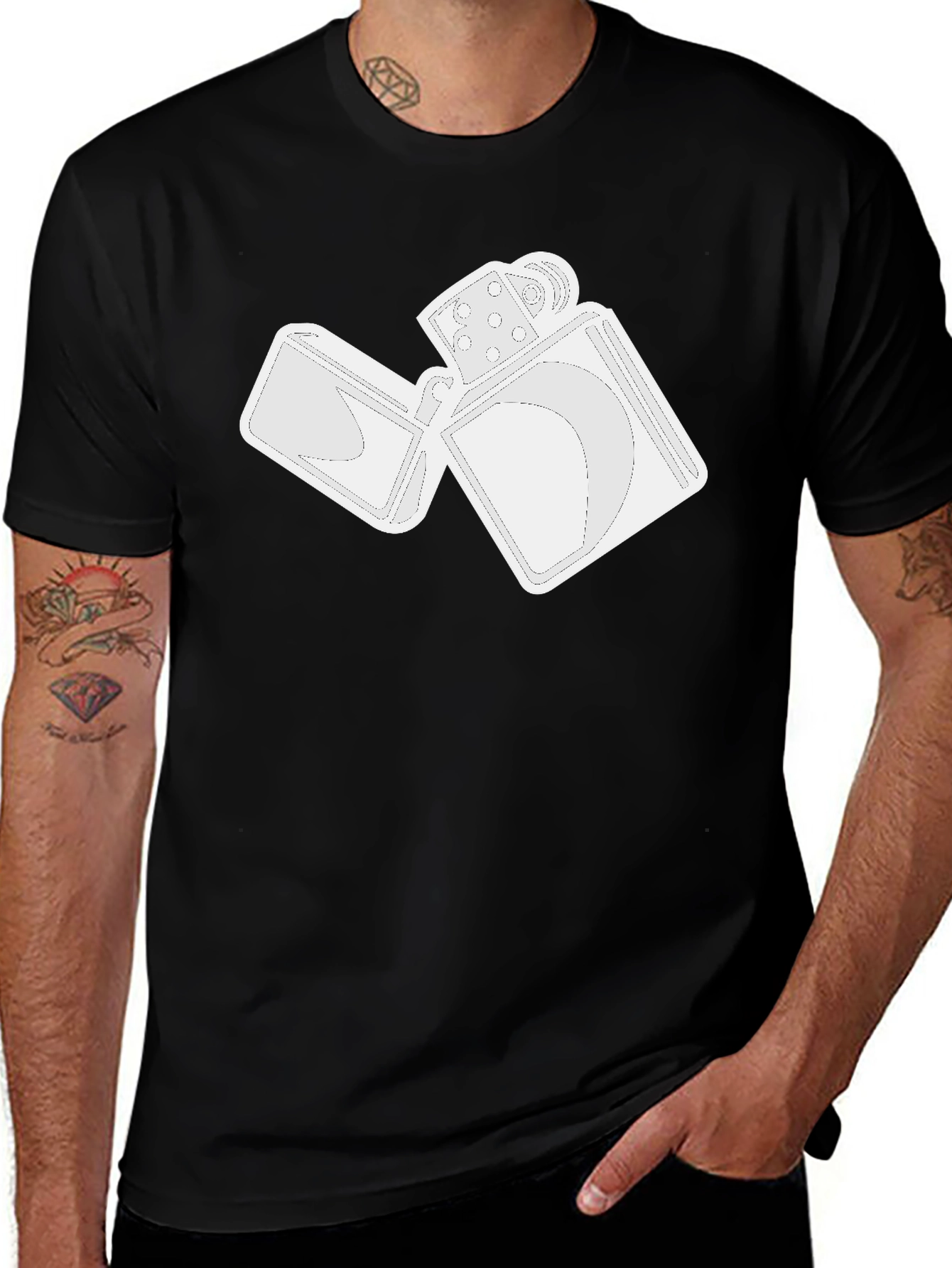 Variant 4 of Cool Graphic Tee - Zippo Lighter Design