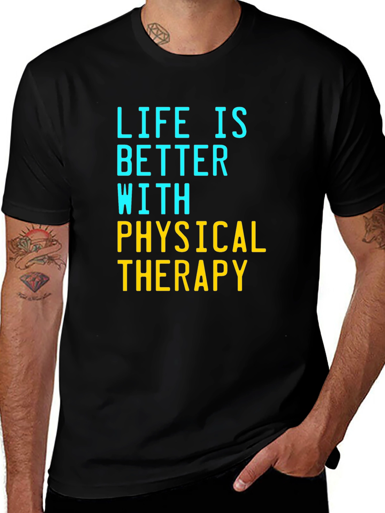 Life is Better with Physical Therapy Black T-Shirt