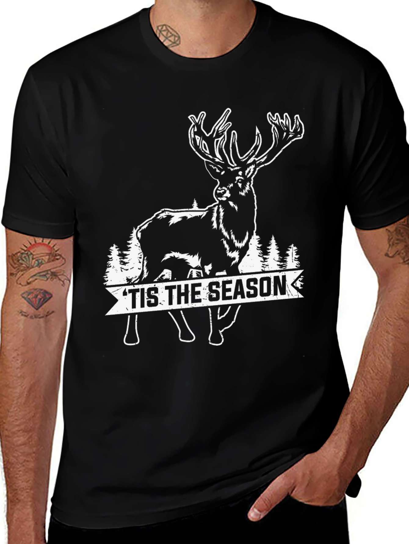 Variant 5 of Holiday Deer Graphic Tee - 'Tis the Season