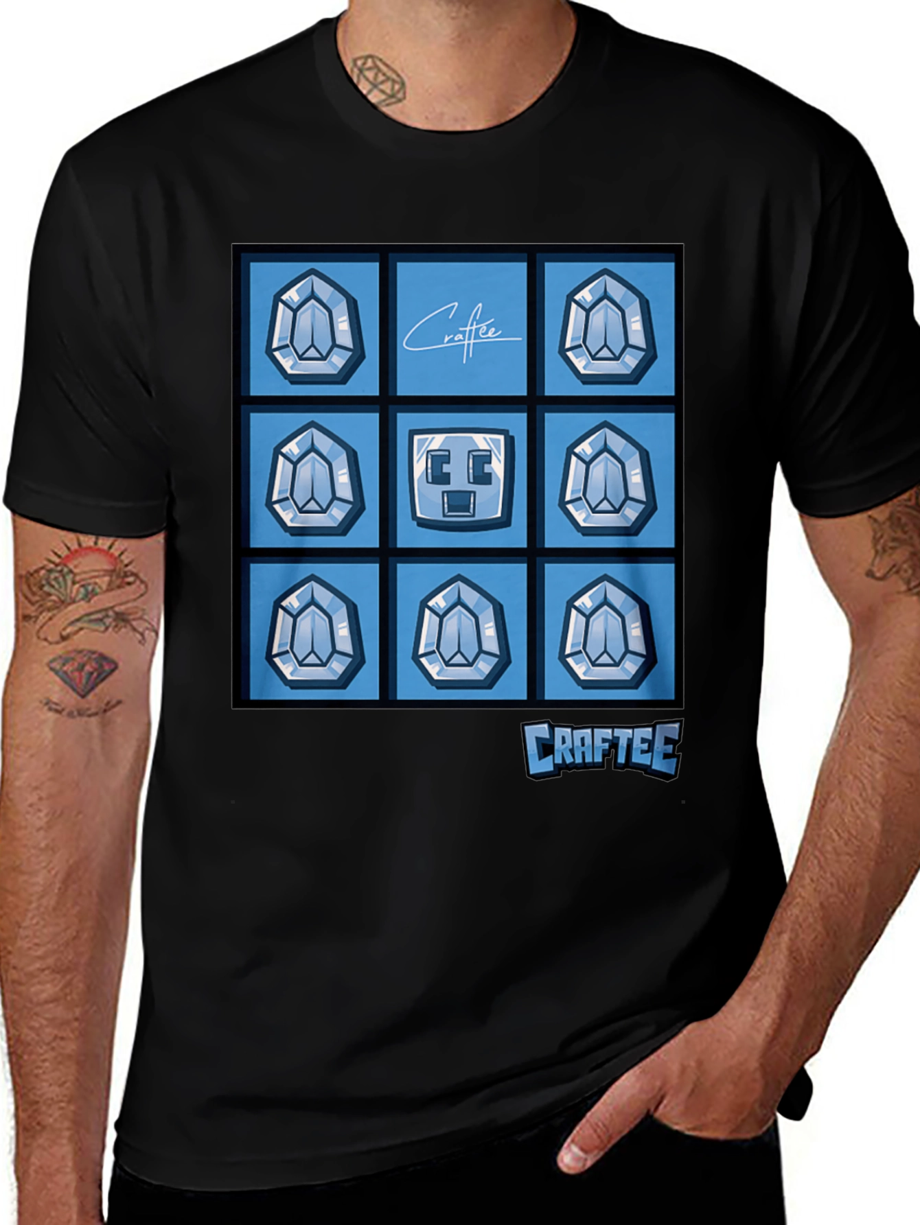 Craftee Grid T-Shirt - Premium Design