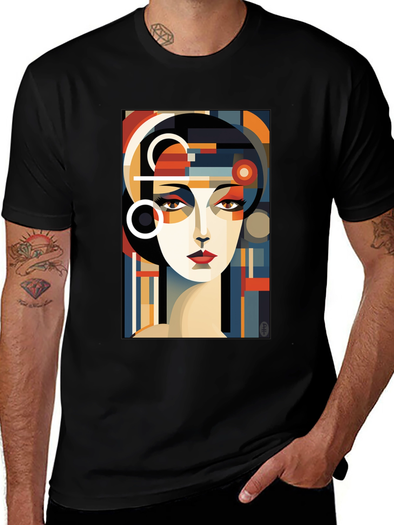 Variant 10 of Abstract Geometric Woman Graphic Tee