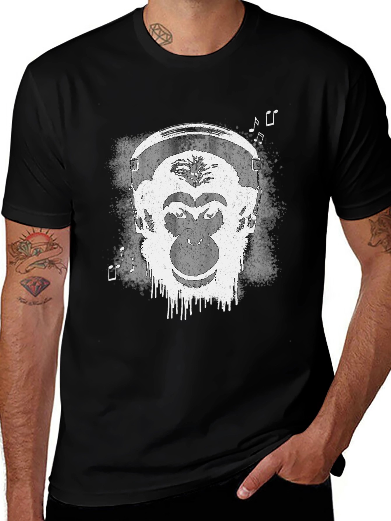 Variant 20 of Cool Ape DJ Black T-Shirt