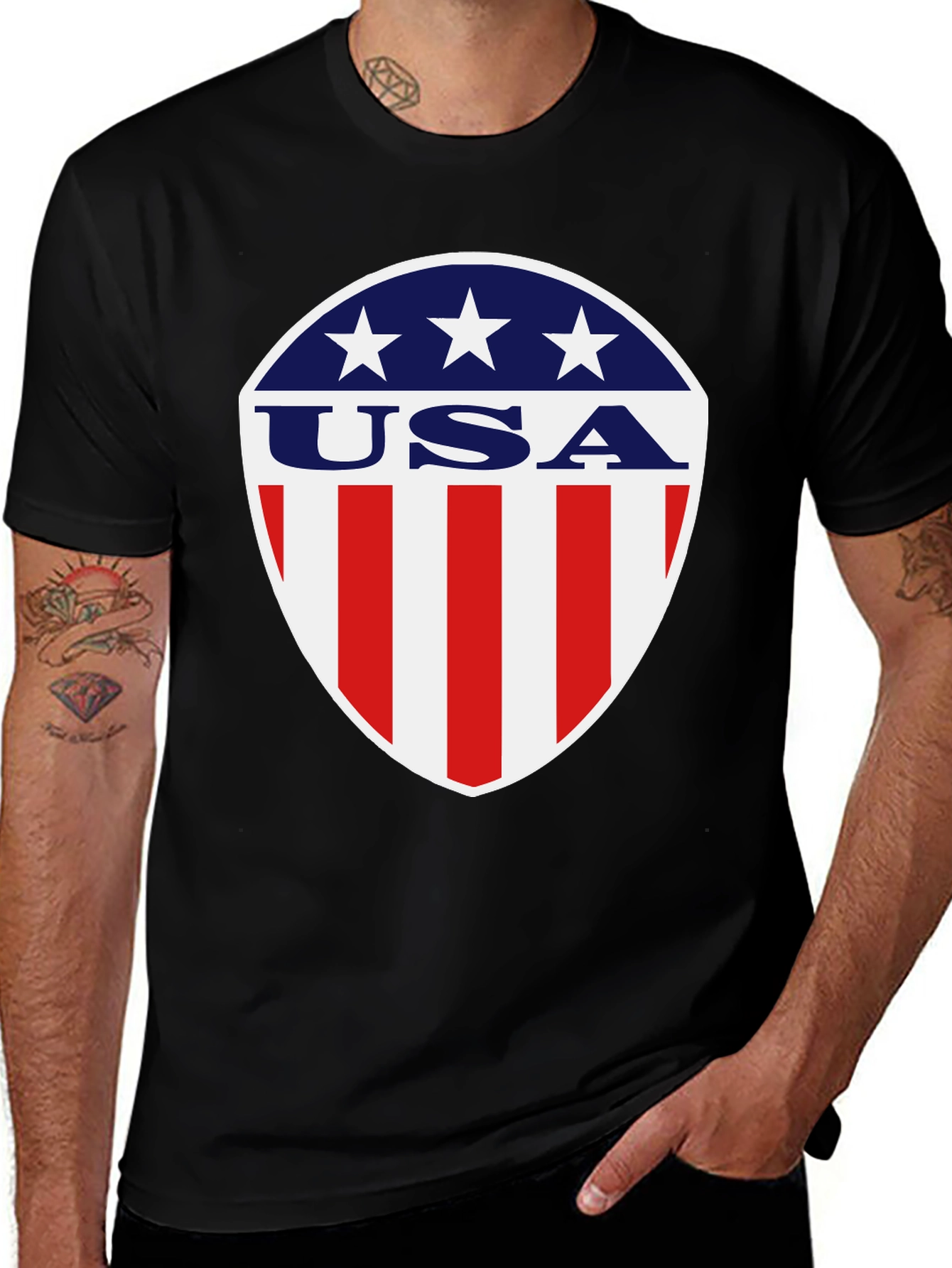Variant 25 of Patriotic USA Shield Graphic T-Shirt