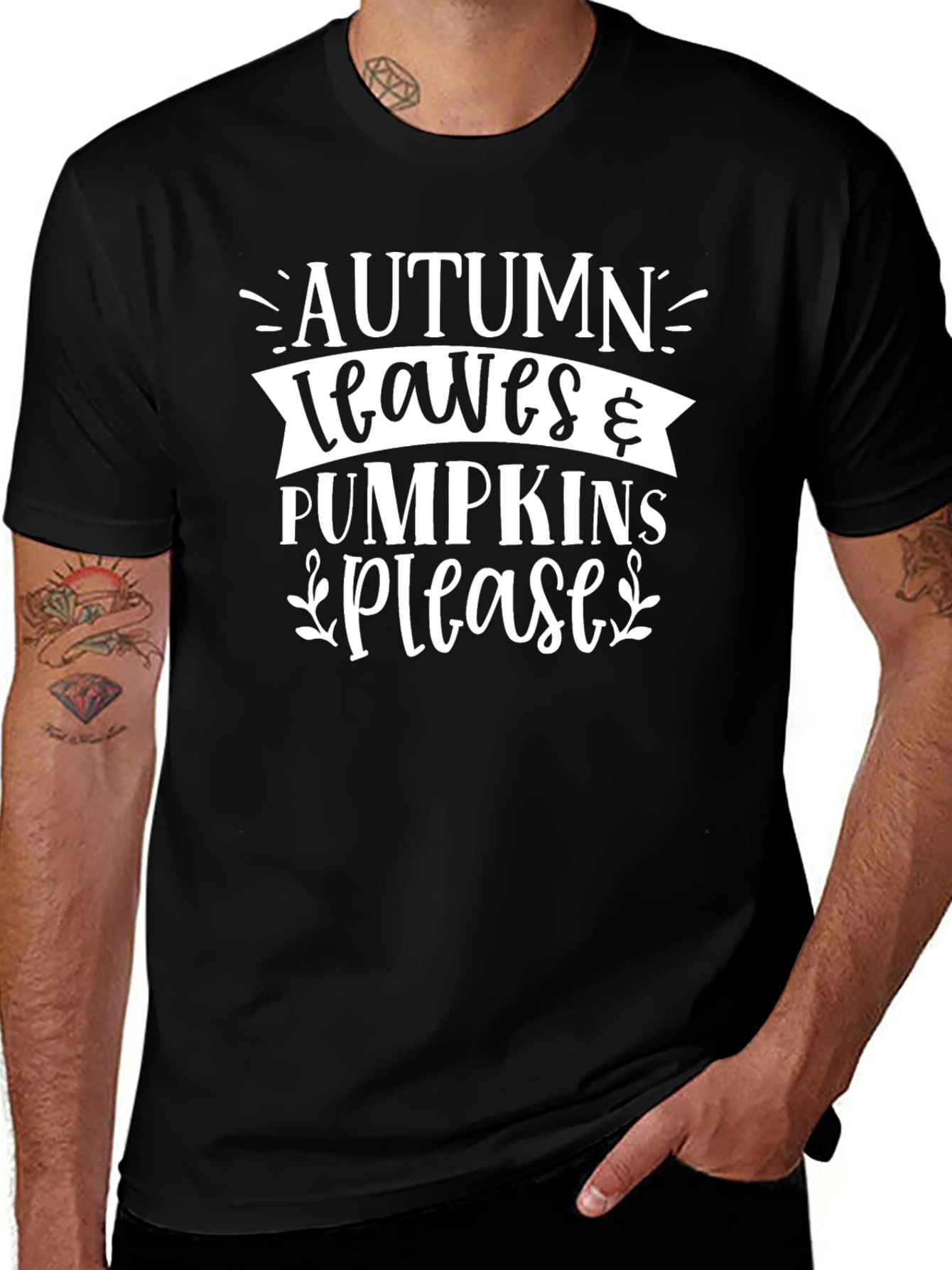 Variant 2 of Autumn Leaves & Pumpkins Please T-Shirt