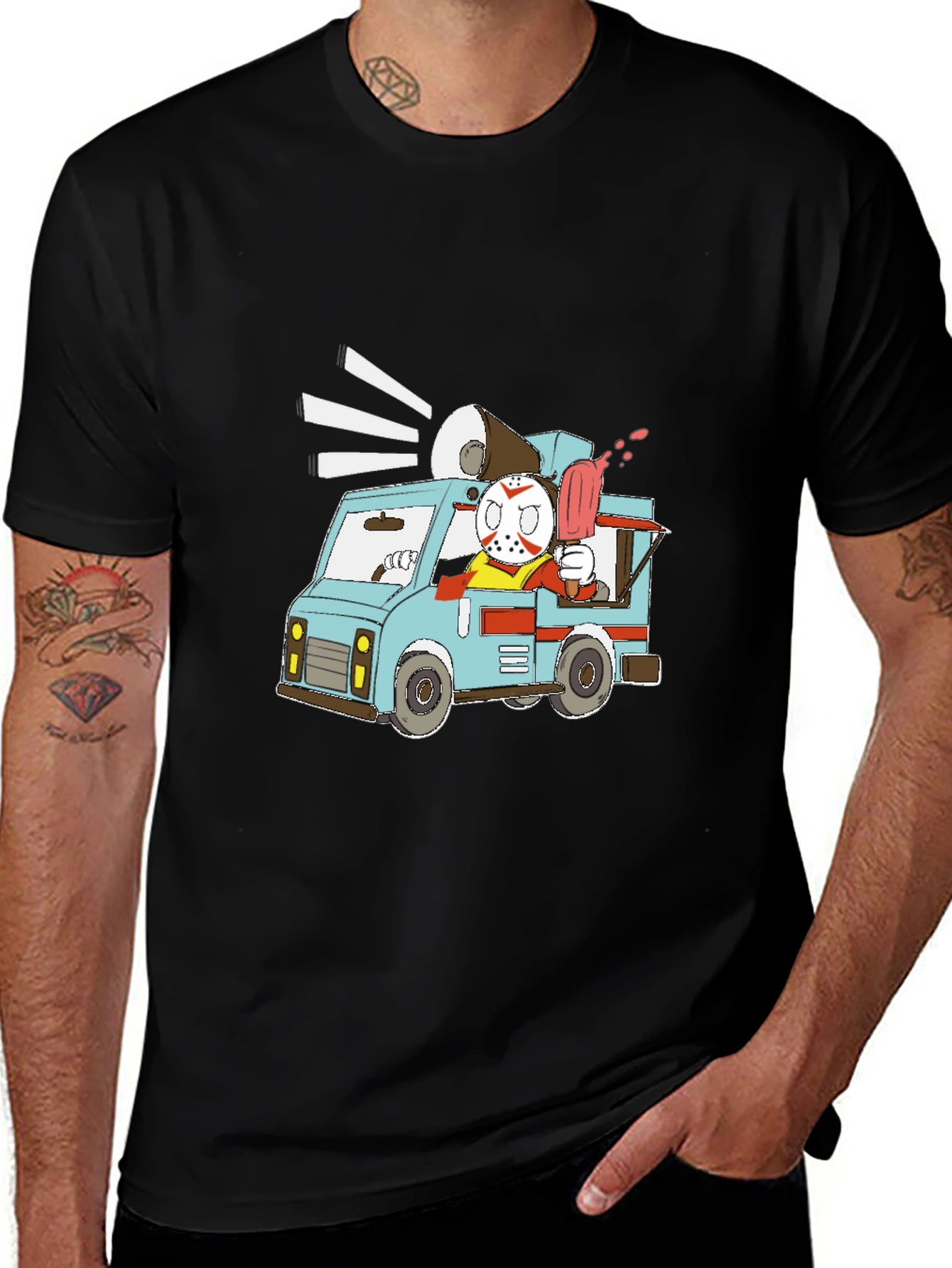 Jason Ice Cream Truck Black T-Shirt
