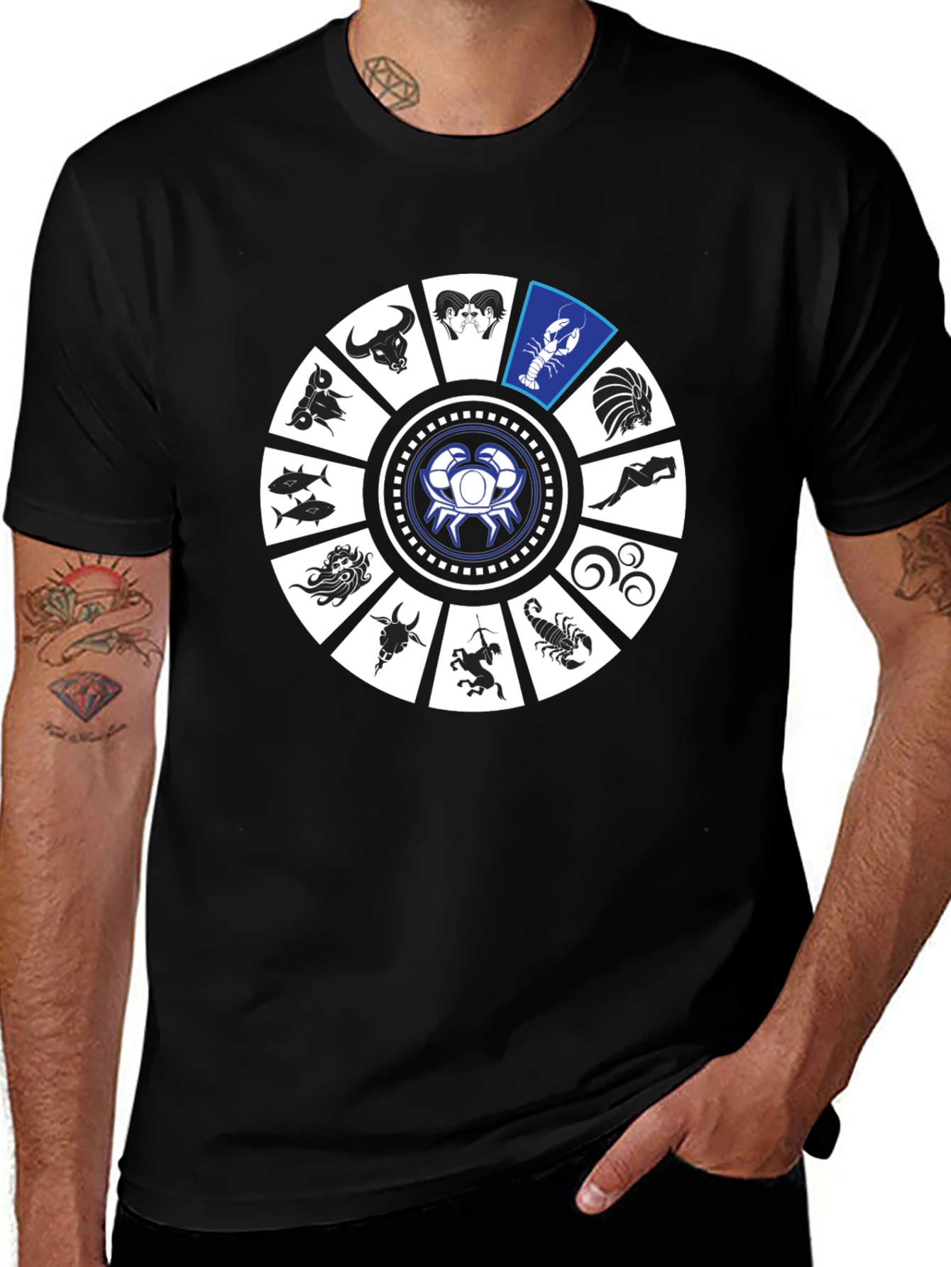 Variant 14 of Zodiac Sign Graphic Tee - Cancer Horoscope T-Shirt
